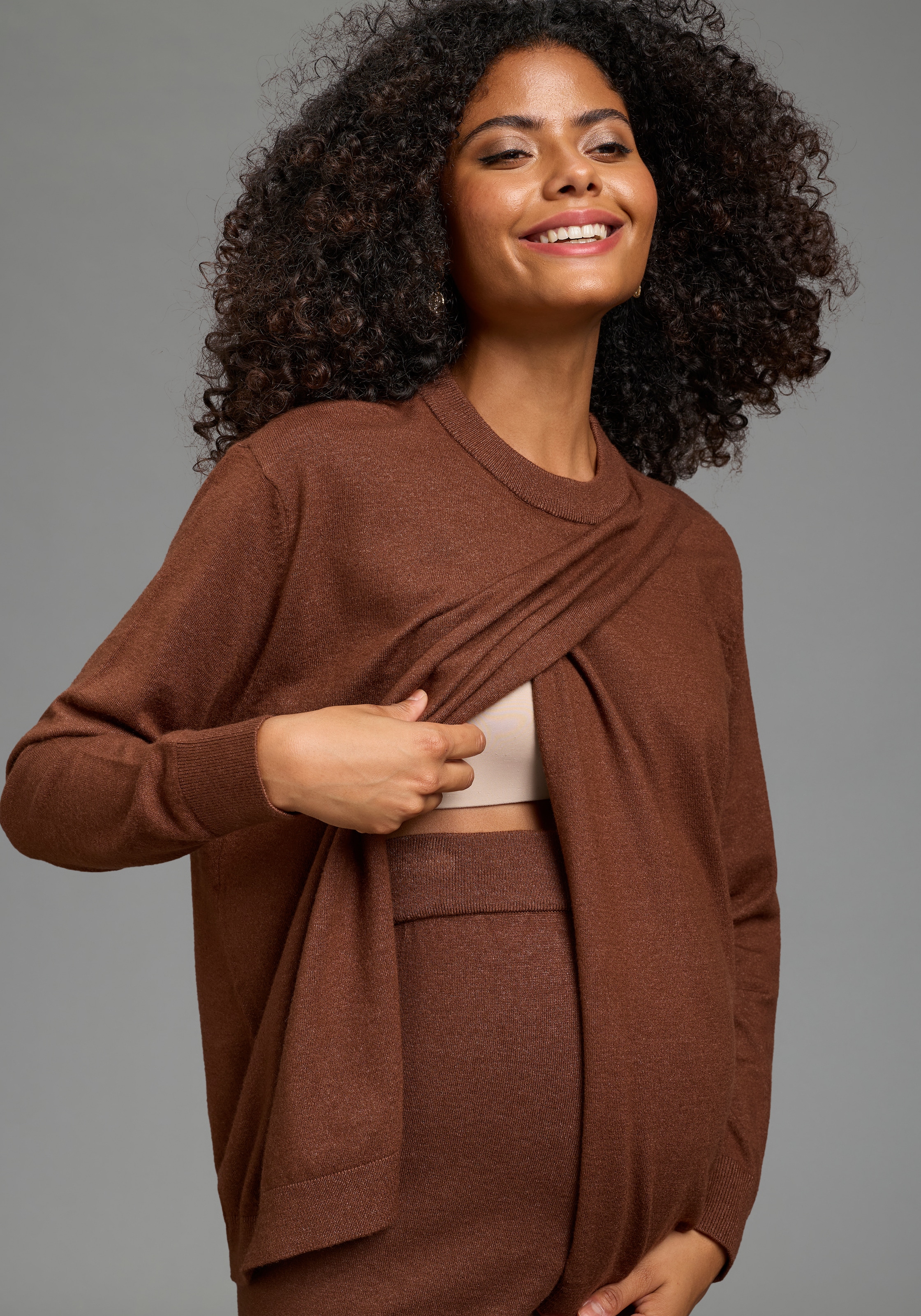 Neun Monate Pull de grossesse »Pullover für Schwangerschaft und Stillzeit« pull de grossesse avec ouverture pratique pour l'allaitement