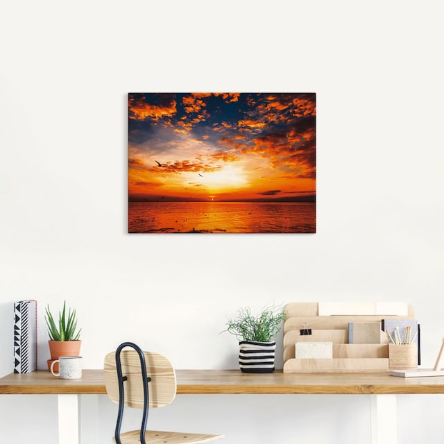 Artland Wandbild »Sonnenuntergang am Strand«, Sonnenaufgang & -untergang,  (1 St.), als Alubild, Leinwandbild, Wandaufkleber oder Poster in versch.  Grössen jetzt kaufen