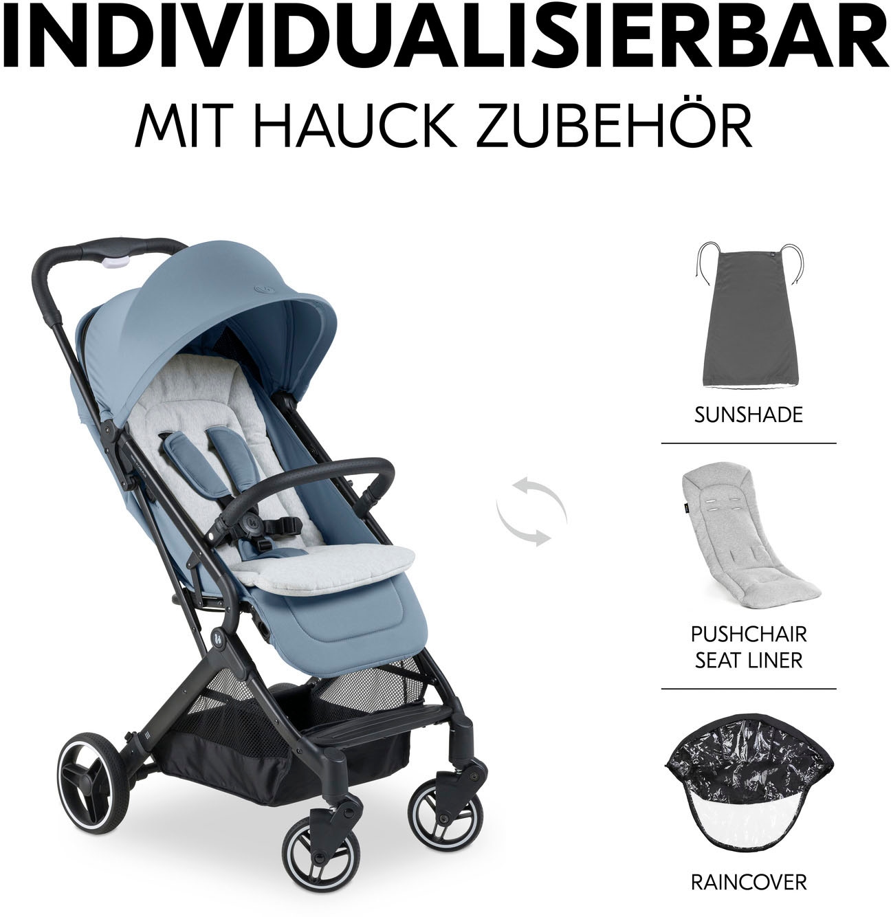 Hauck Poussette pour enfants »Travel N Care Plus, Dusty Blue« 22 kilos