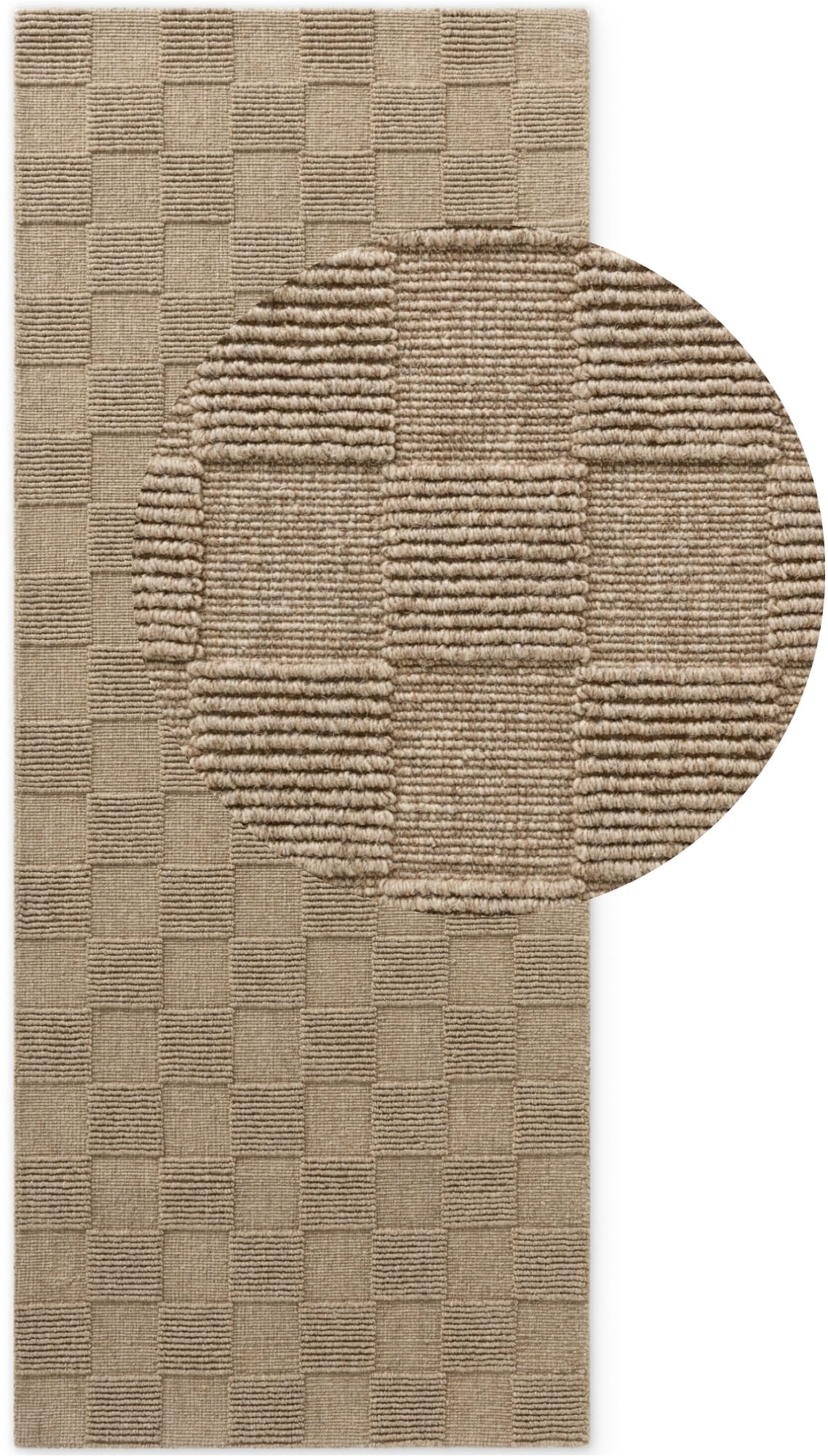 Villeroy & Boch Tapis en laine »Scala« Rectangulaire 10 mm Höhe tissé à la main, laine, à carreaux, naturel, structure 3D, carreaux, salon