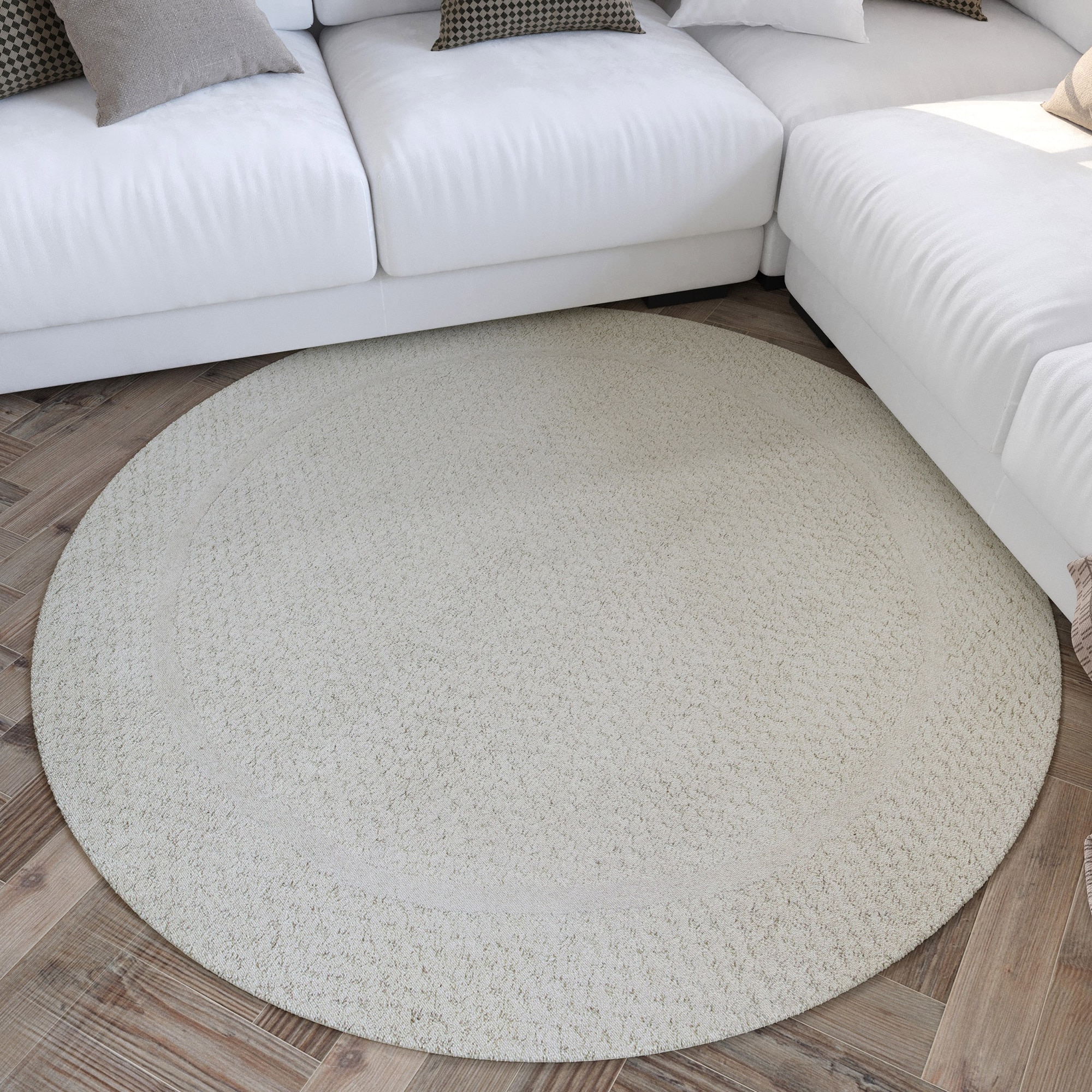 Image of Wecon home Wollteppich "Hamptons THIRTYFIVE" rund 15 mm Höhe Schurwolle, Kurzflor, Wohn- & Schlafzimmer, elegant, strukturiert