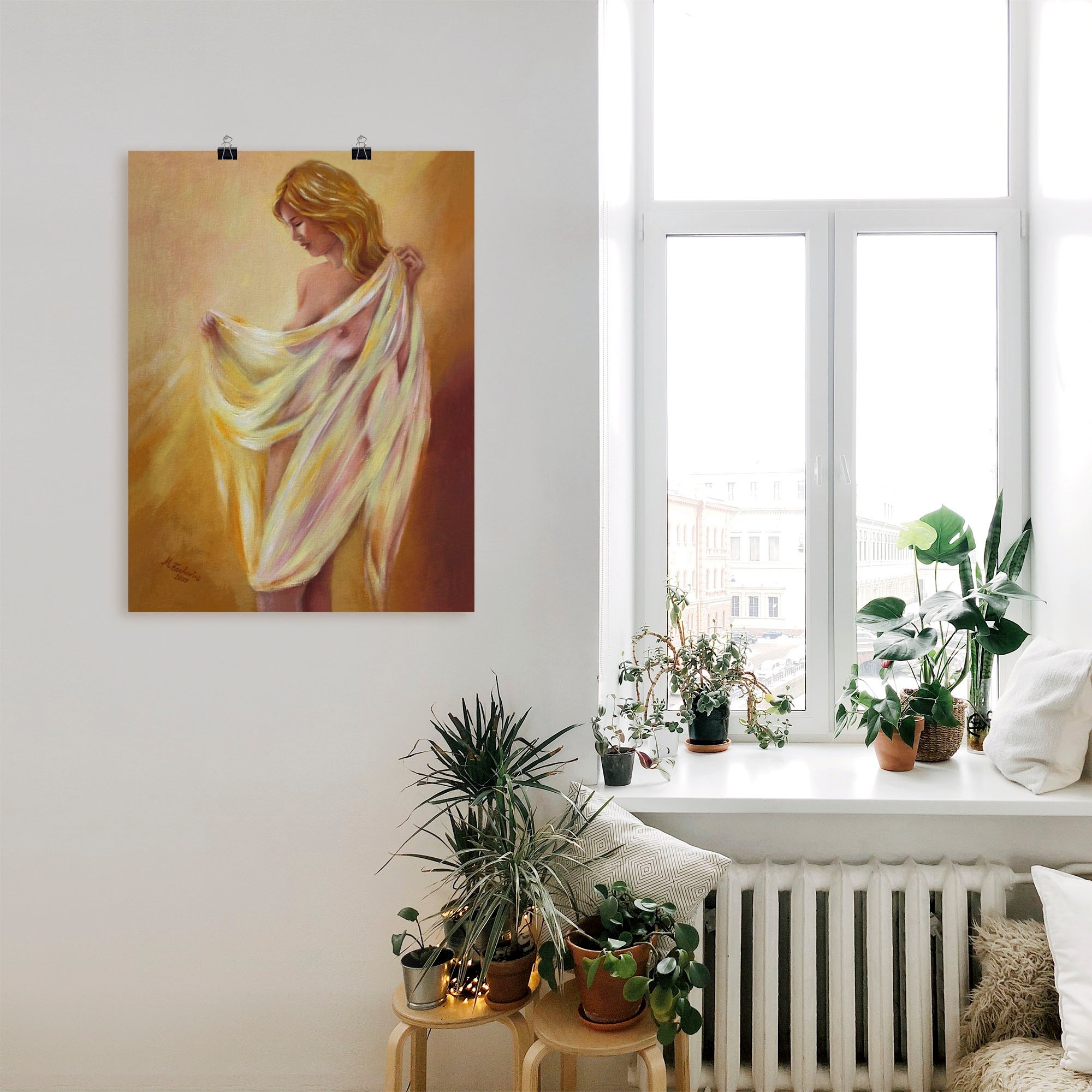 Artland Wandbild "Akt mit Tuch" Frau 1 Stk. tlg. als Leinwandbild, Poster in verschied. Grössen