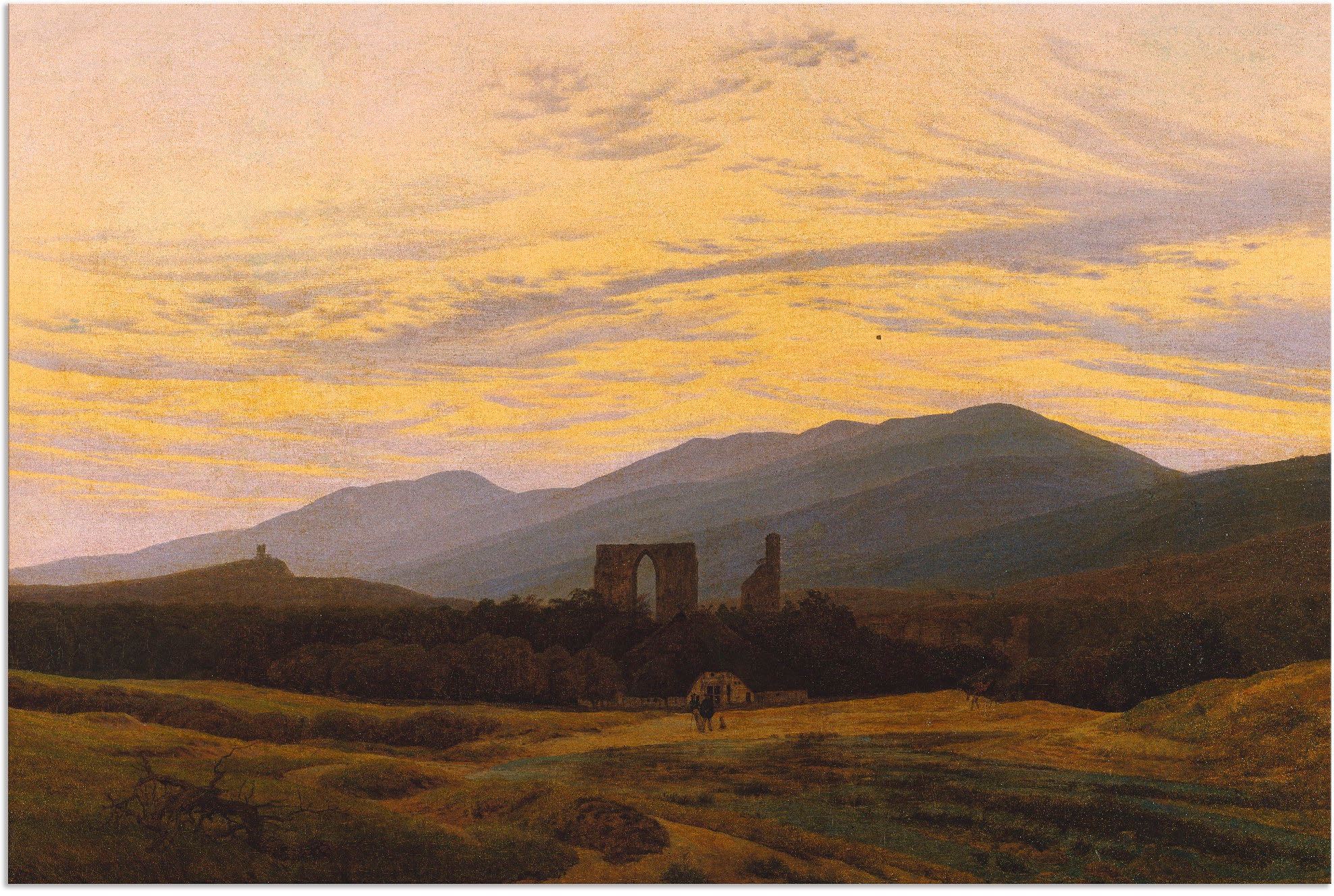 Image of Artland Wandbild »Die Ruine Eldena im Riesengebirge«, Felder, (1 St.), in vielen Grössen & Produktarten - Alubild / Outdoorbild für den Aussenbereich, Leinwandbild, Poster, Wandaufkleber / Wandtattoo auch für Badezimmer geeignet bei Ackermann Versand Schw