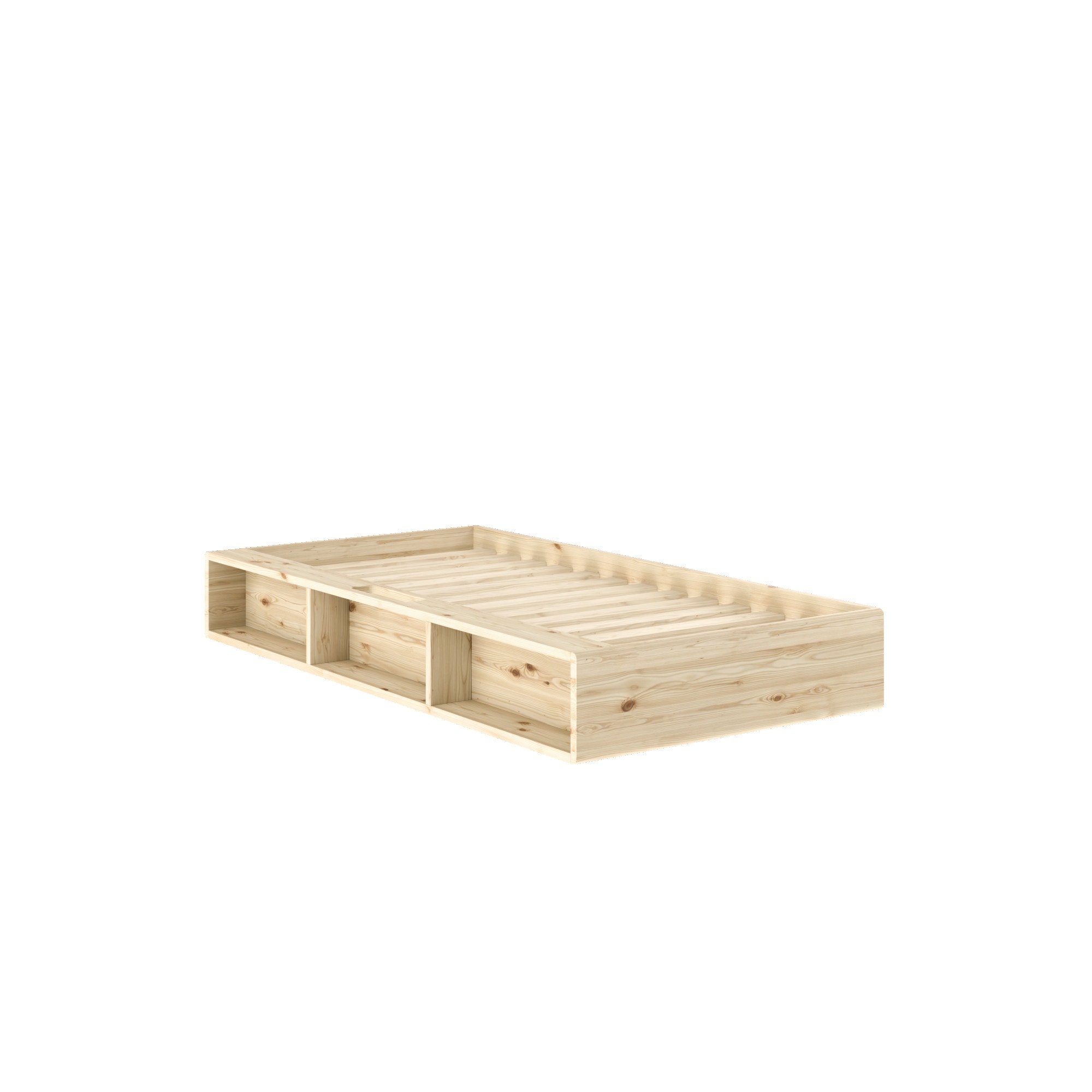 Karup Design Stauraumbett »Ziggy Bed, Stauraumbett, FSC®-zertifiziertes Massivholz made in Europe« Erhältlich für Matratzen Breite 90, 120, 140, 160 oder 180 cm,  mit 3 Ablagen, inklusive Lattenrost, ohne Matratze, mehrere Farben