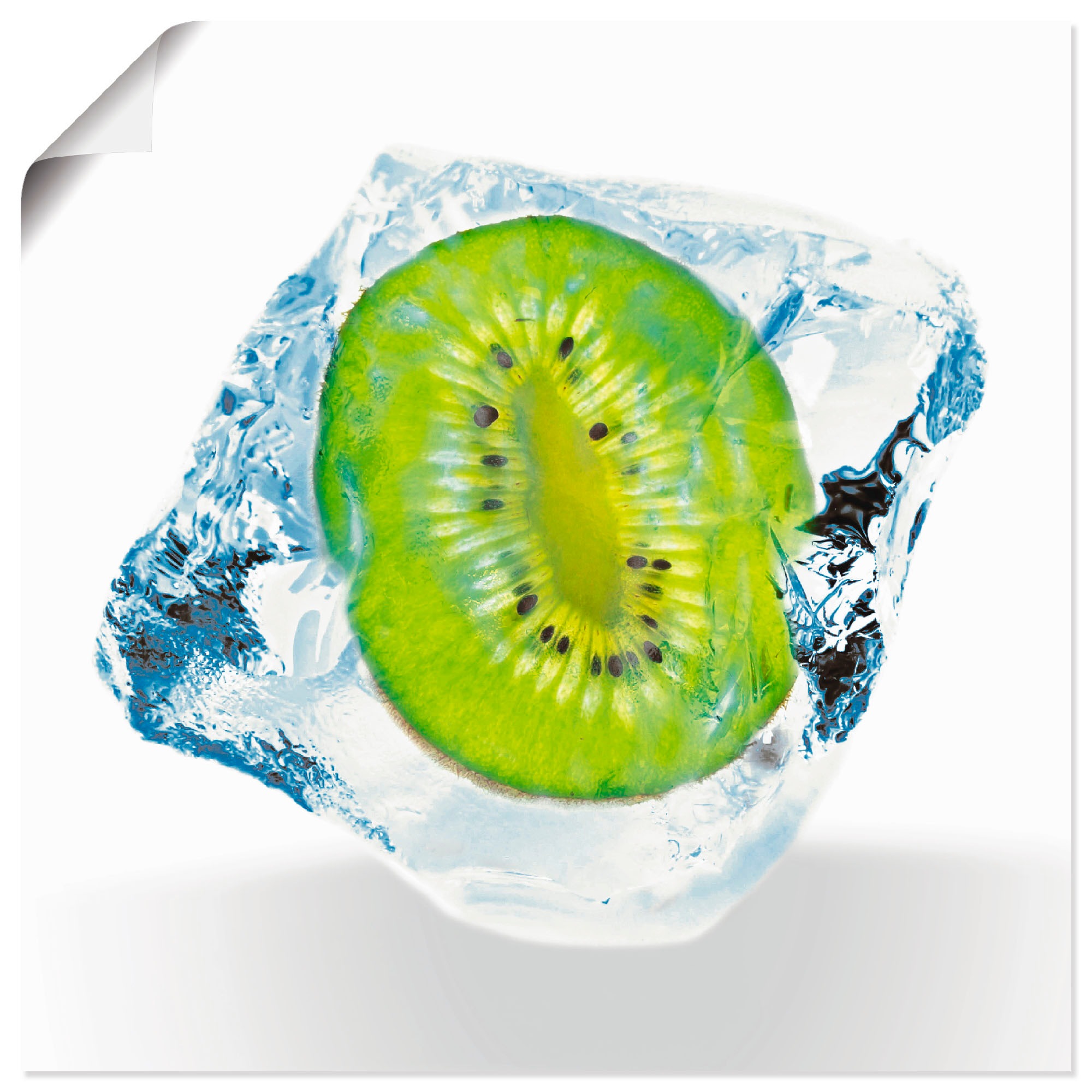 Image of Artland Wandbild »Kiwi im Eiswürfel«, Lebensmittel, (1 St.), in vielen Grössen & Produktarten - Alubild / Outdoorbild für den Aussenbereich, Leinwandbild, Poster, Wandaufkleber / Wandtattoo auch für Badezimmer geeignet bei Ackermann Versand Schweiz
