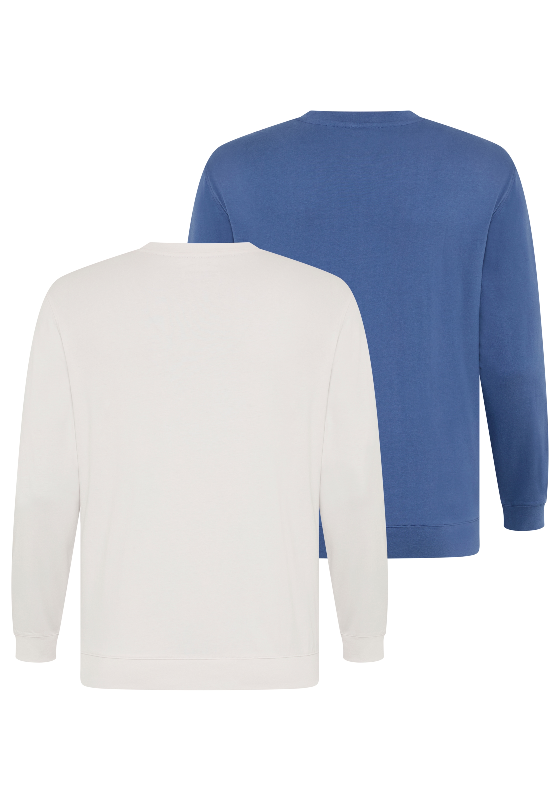 Man's World Plus Rundhalsshirt »auch in Grosse Grössen bis Gr. 7XL Bauch-Fit« 2-er Pack,  normaler Schnitt, Langarm, unifarbenes Basic