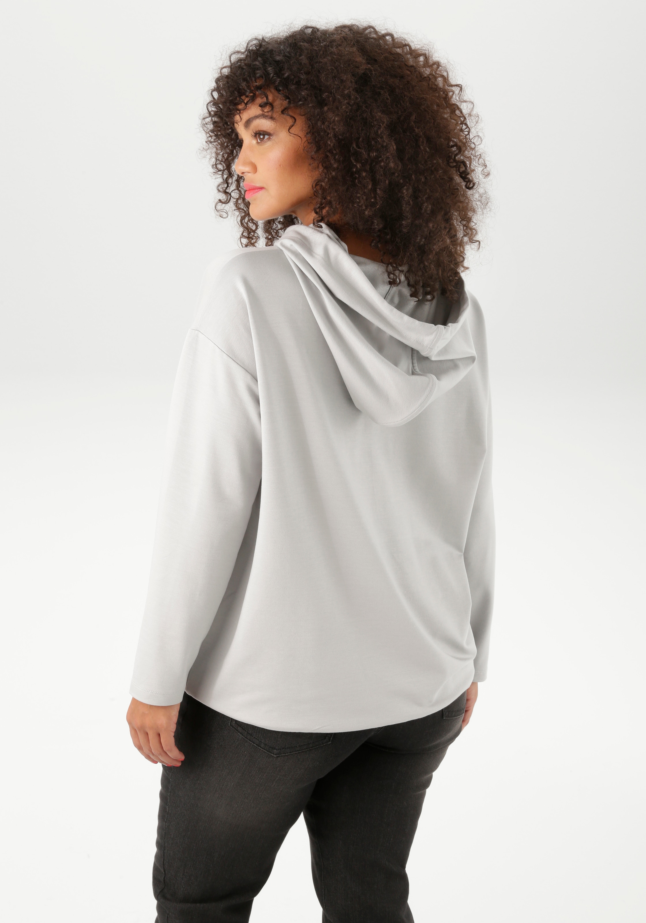Aniston PLUS Kapuzensweatshirt, super bequeme Sweat-Qualität - NEUE KOLLEKTION