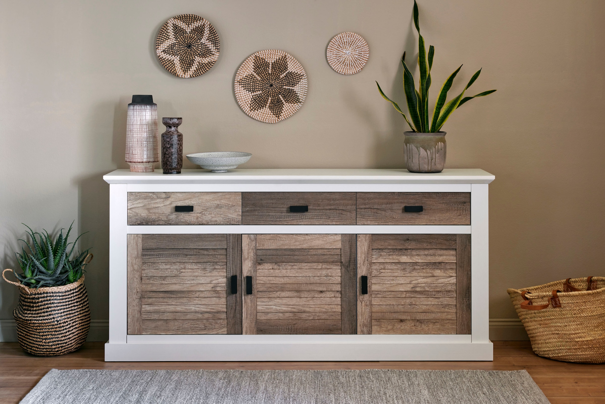 Jahnke Sideboard »HAMPTON SB 160« 1 Stk. tlg. Sideboard, Landhausstil, 3 Schubladen und 3 Türen, Breite ca. 160 cm
