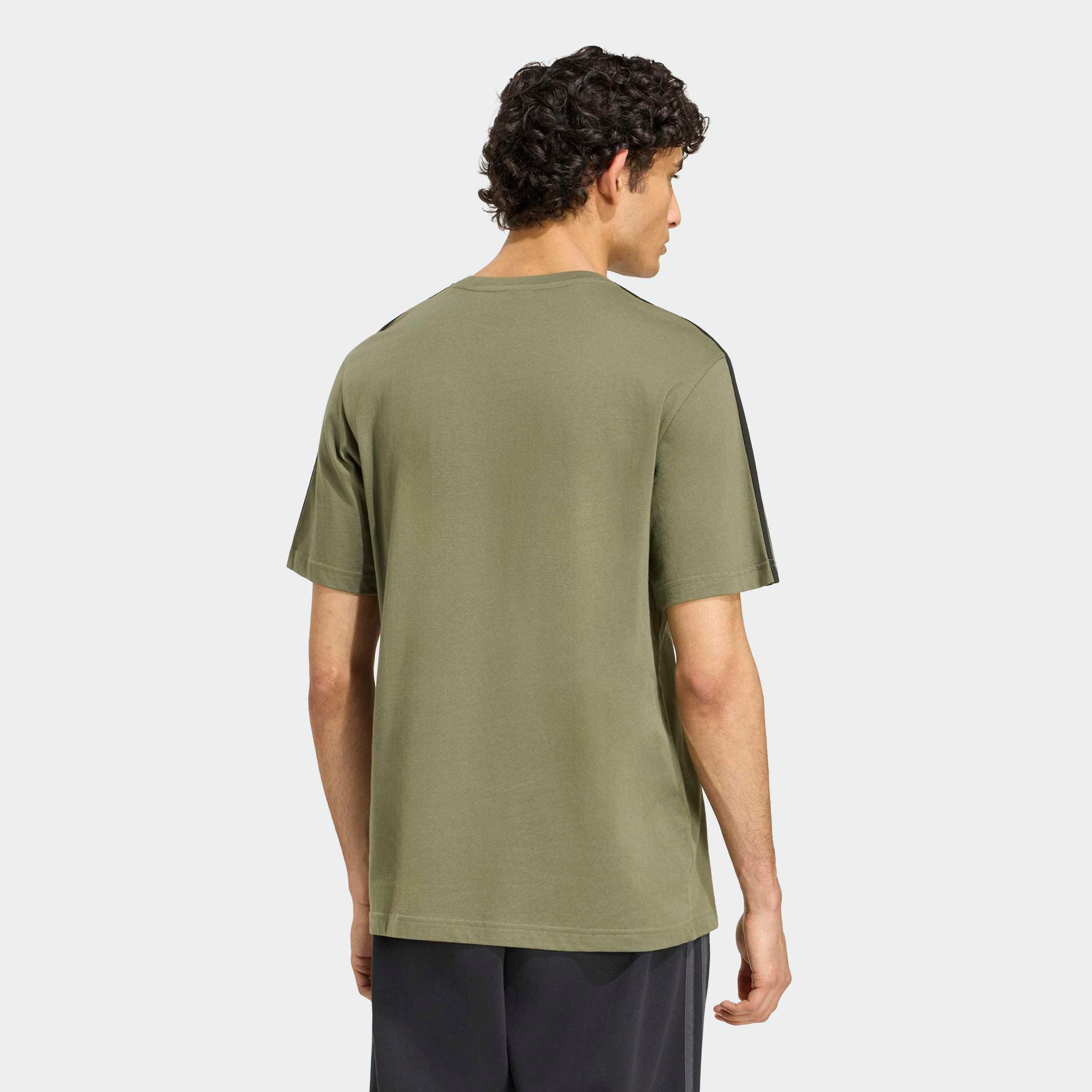 adidas Sportswear T-Shirt »ESSENTIALS 3-STREIFEN, SINGLE JERSEY, BRANDING LINKE SCHULTER«
