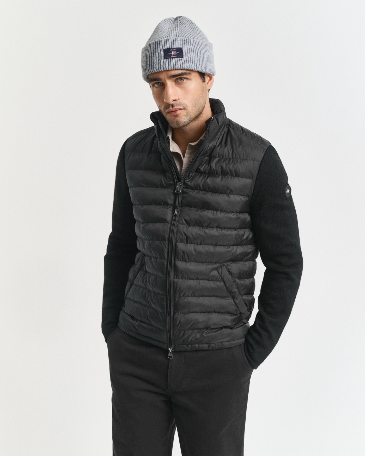 Image of Gant Steppjacke "MIXED MEDIA" Ärmel aus Strick, regular fit, Stehkragen