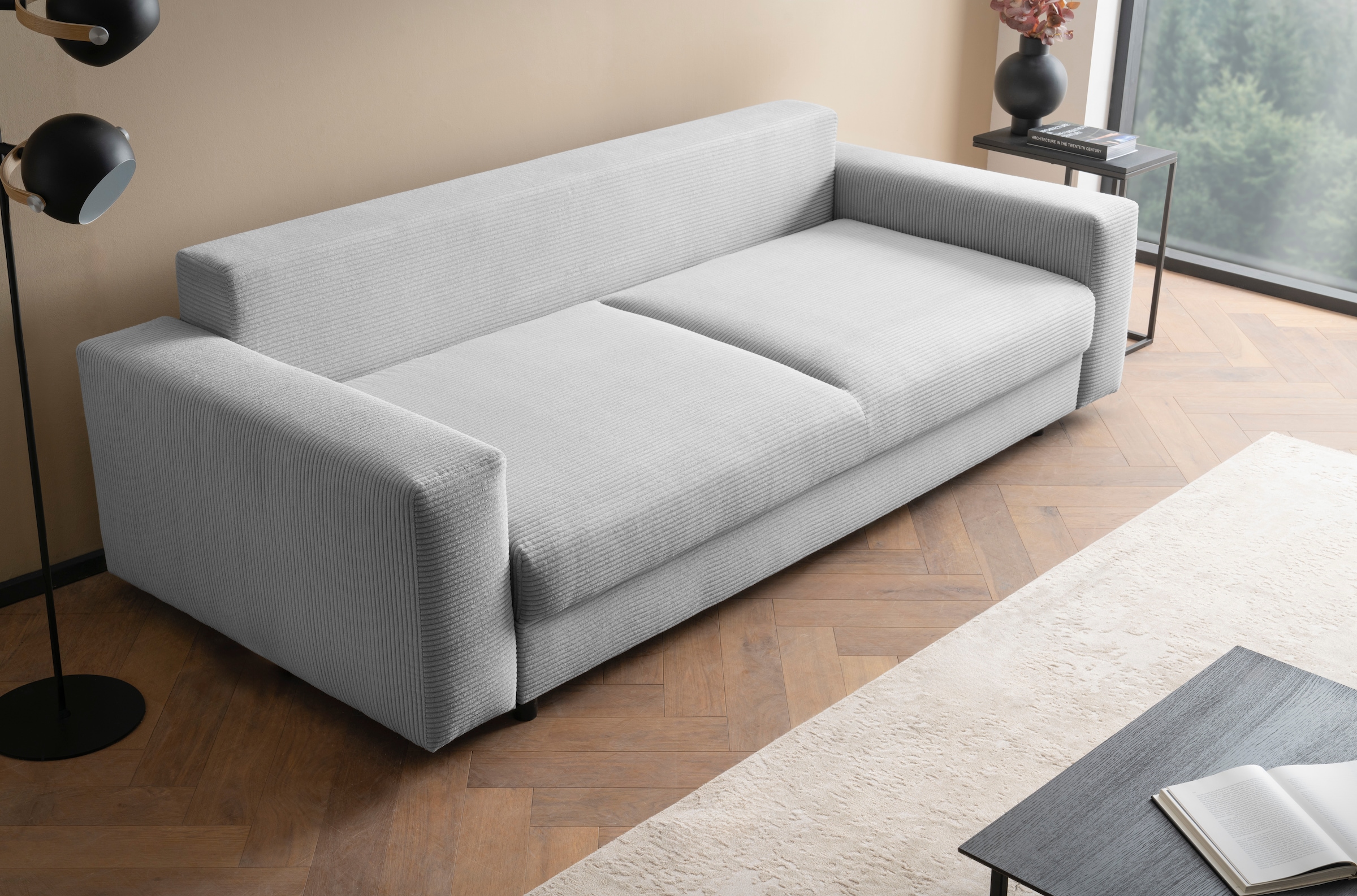 LeGer Home by Lena Gercke Schlafsofa »Imoga, Polster mit Schlaffunktion, 3-Sitzer Sofa, Couch mit Bettkasten«, in modernen Farben und Stoffen, Bettfunktion, Liegefläche: 200x150 cm