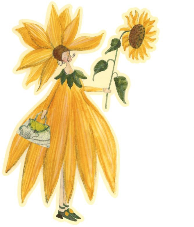 Wandtattoo »Gelbe Sonnenblumen Fee Mädchen«, (1 St.), selbstklebend, entfernbar