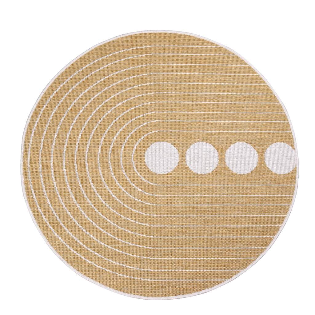 Carpet City Outdoorteppich »DUO RUG 5739« rund 5 mm Höhe Wendeteppich Wetterfest In- & Outdoor, Balkon, Terrasse, Wohnzimmer