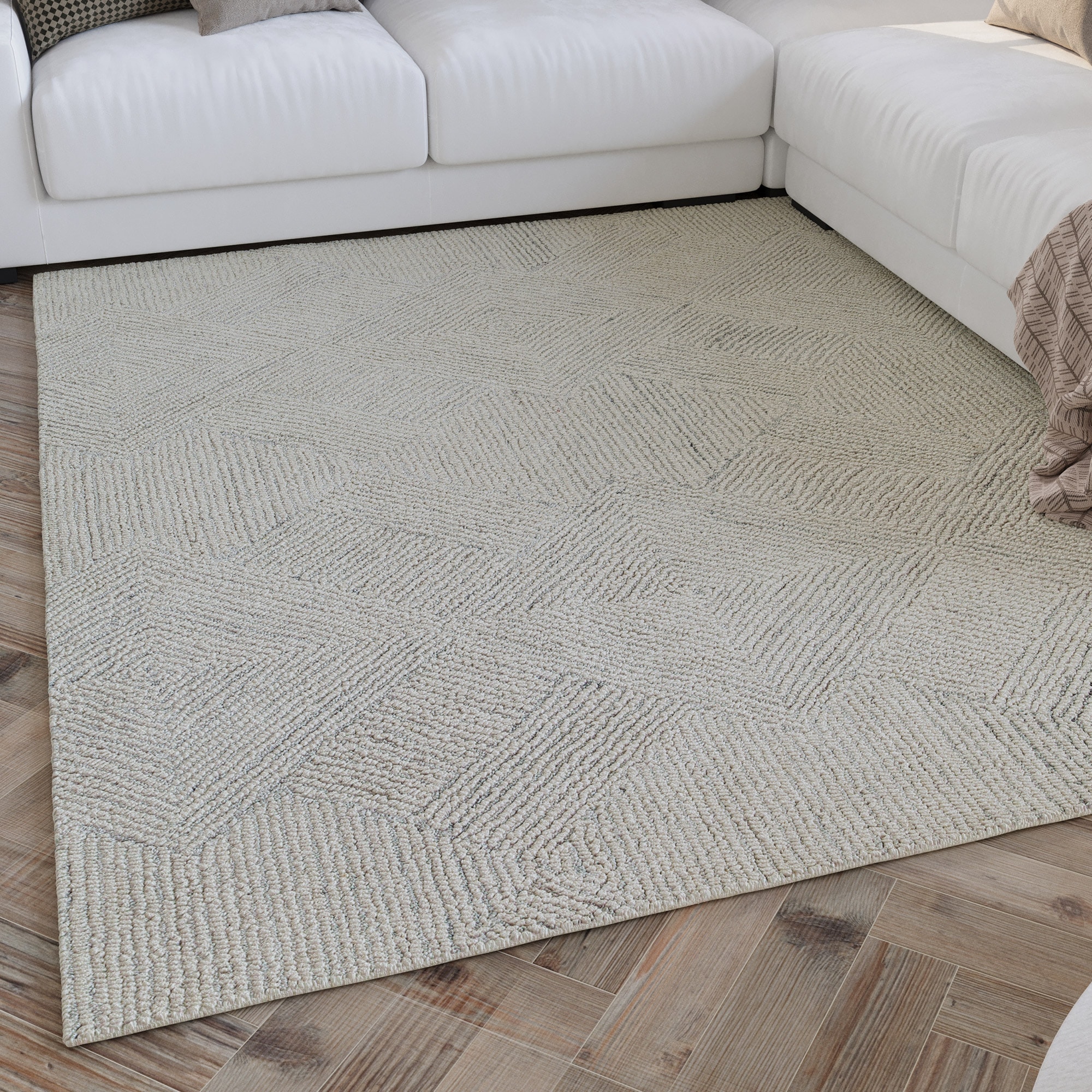 Image of Wecon home Teppich "Hamptons THIRTYTHREE" rechteckig 15 mm Höhe Läufer, Fasermix, Kurzflor, Wohnzimmer, elegant, robust, geometrisch