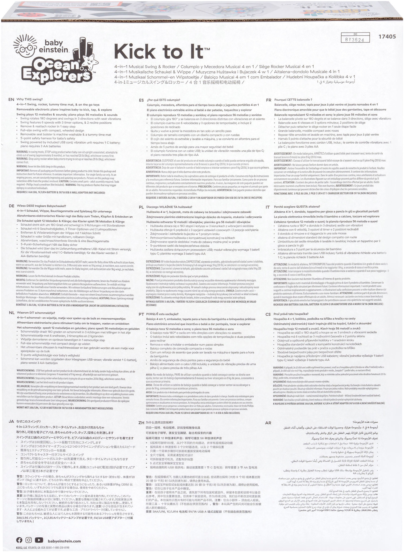 Baby Einstein Transat pour bébé »Kick to It 4-in-1 Musical Swing & Rocker« bis 9 kilos mit Sound-Effekt