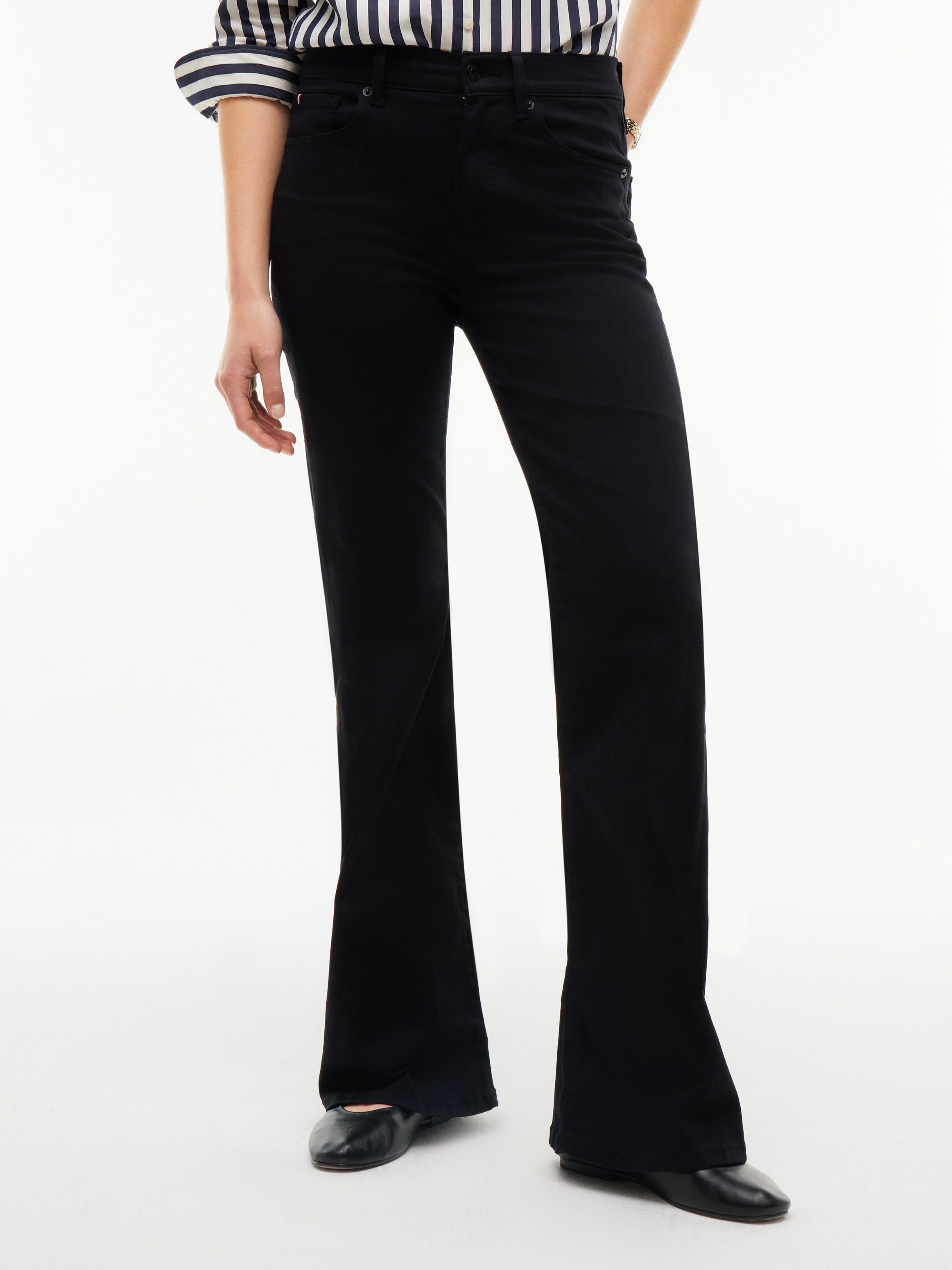 Tommy Hilfiger Jeans bootcut »LUNA MID RISE FLARE STAY BLACK« mélange de coton, coupe évasée, taille mi-haute