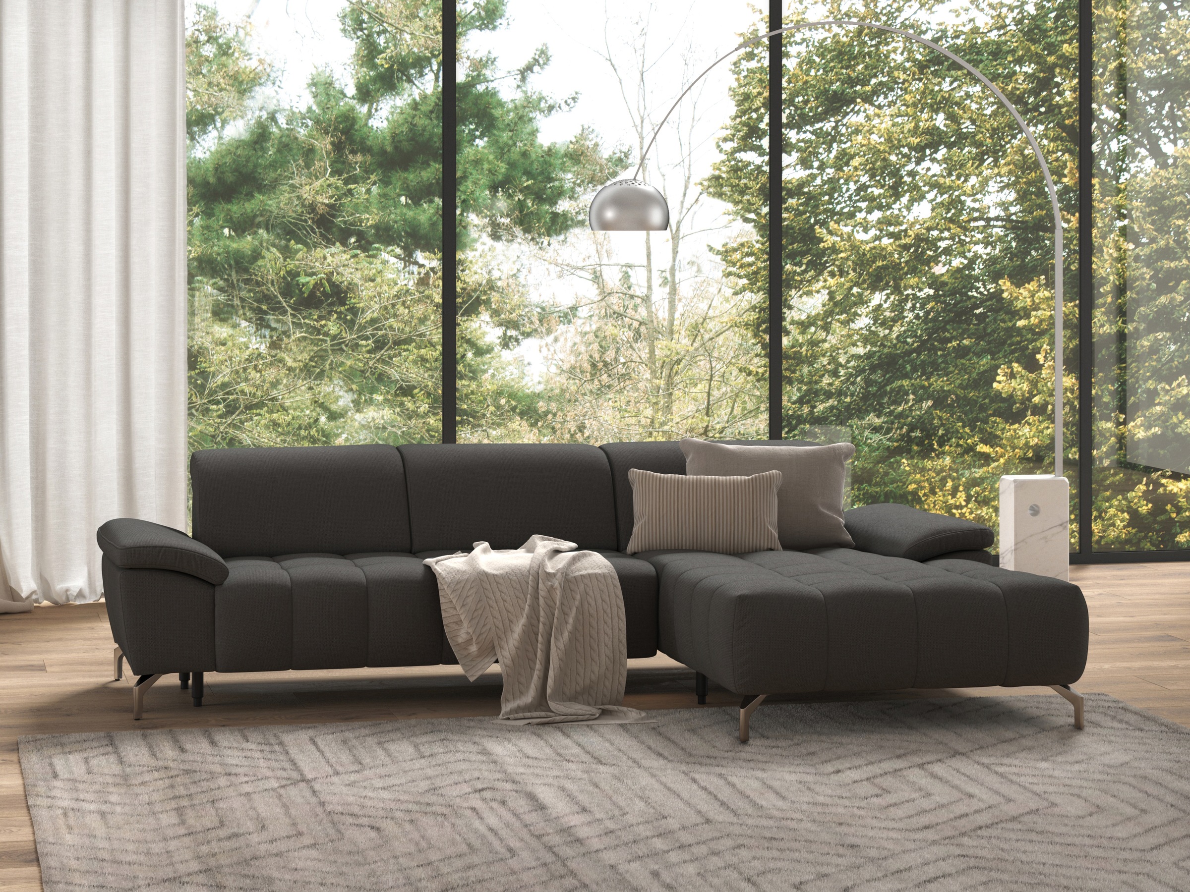 sit&more Ecksofa »Cool L-Form«, wahlweise mit Kopfteilverstellung und Vorziehsitz, motorisch