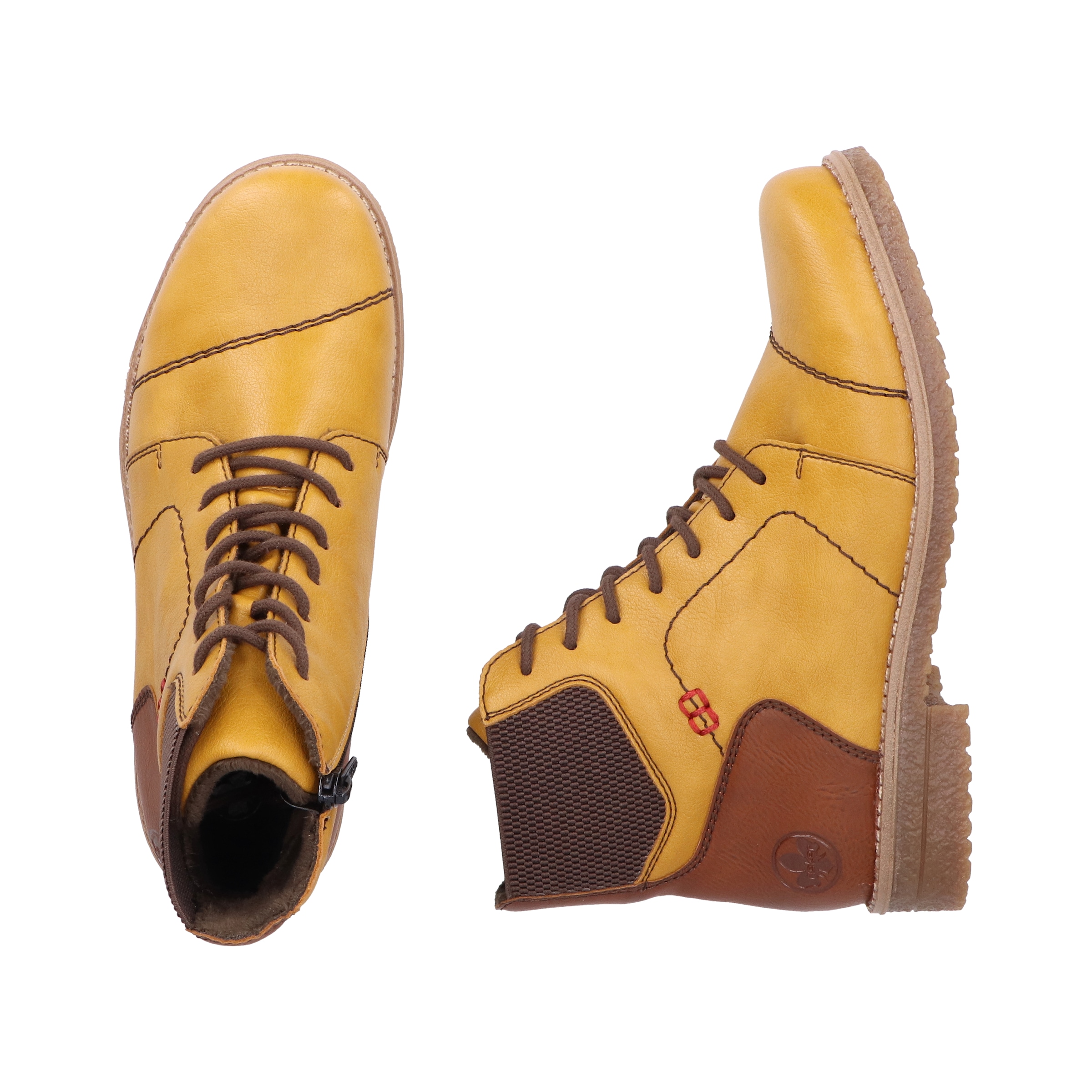 Rieker Schnürstiefelette  Schnürboots, Herbststiefelette, Blockabsatz, mit weicher Innensohle