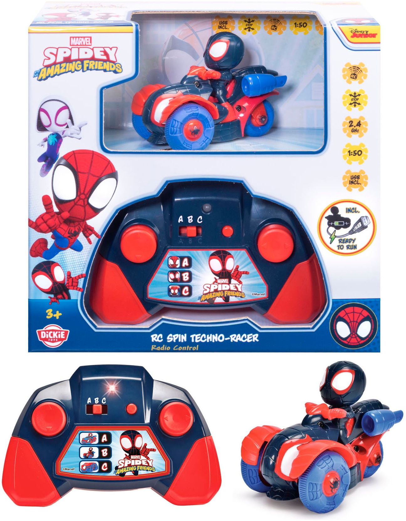 Dickie Toys Voiture RC »RC Miles Techno-Racer 1:50«