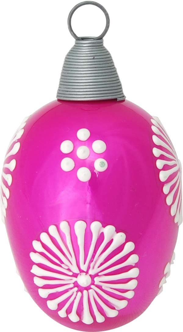 Krebs Glas Lauscha Osterei »Floral bunte Farben: pink, lila und gelb, Osterdekoration, Frühling« Mundgeblasenes und handbemaltes Glas, Made in Germany