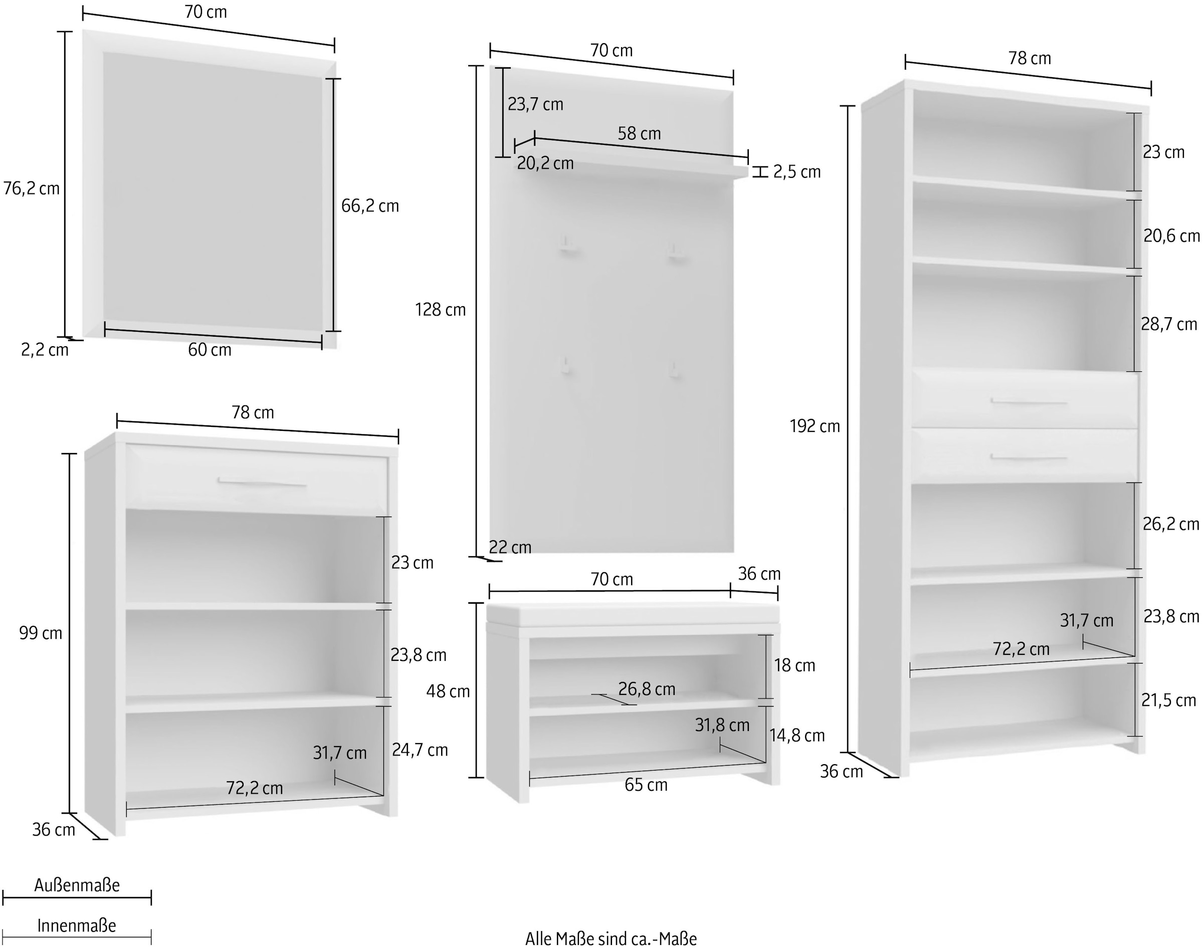 GOODproduct Ensemble de vestiaires »Gala« Ensemble, 5 cuis tlg.