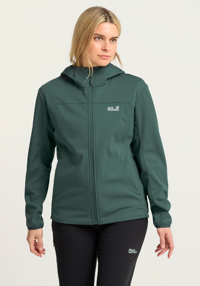Jack Wolfskin Softshelljacke »WINDHAIN 2 HOODY W« wasserabweisend, windabweisend, wärmeisolierend
