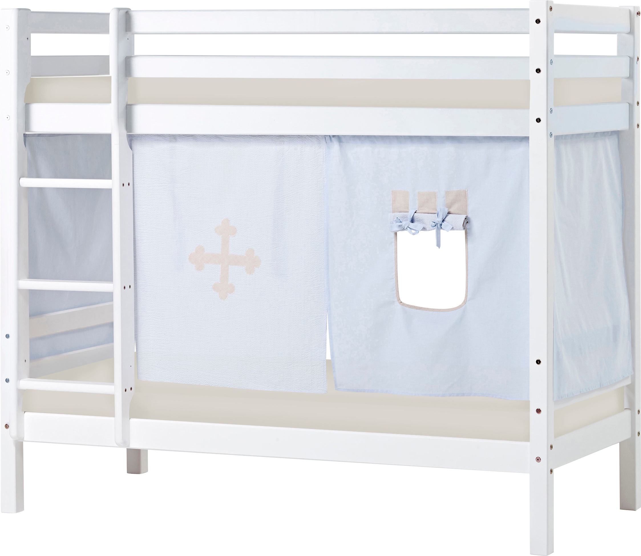 Image of Hoppekids Etagenbett »«Fairytale Knight»«, massiv mit Vorhang & Matratzen, 2 Grössen bei Ackermann Versand Schweiz