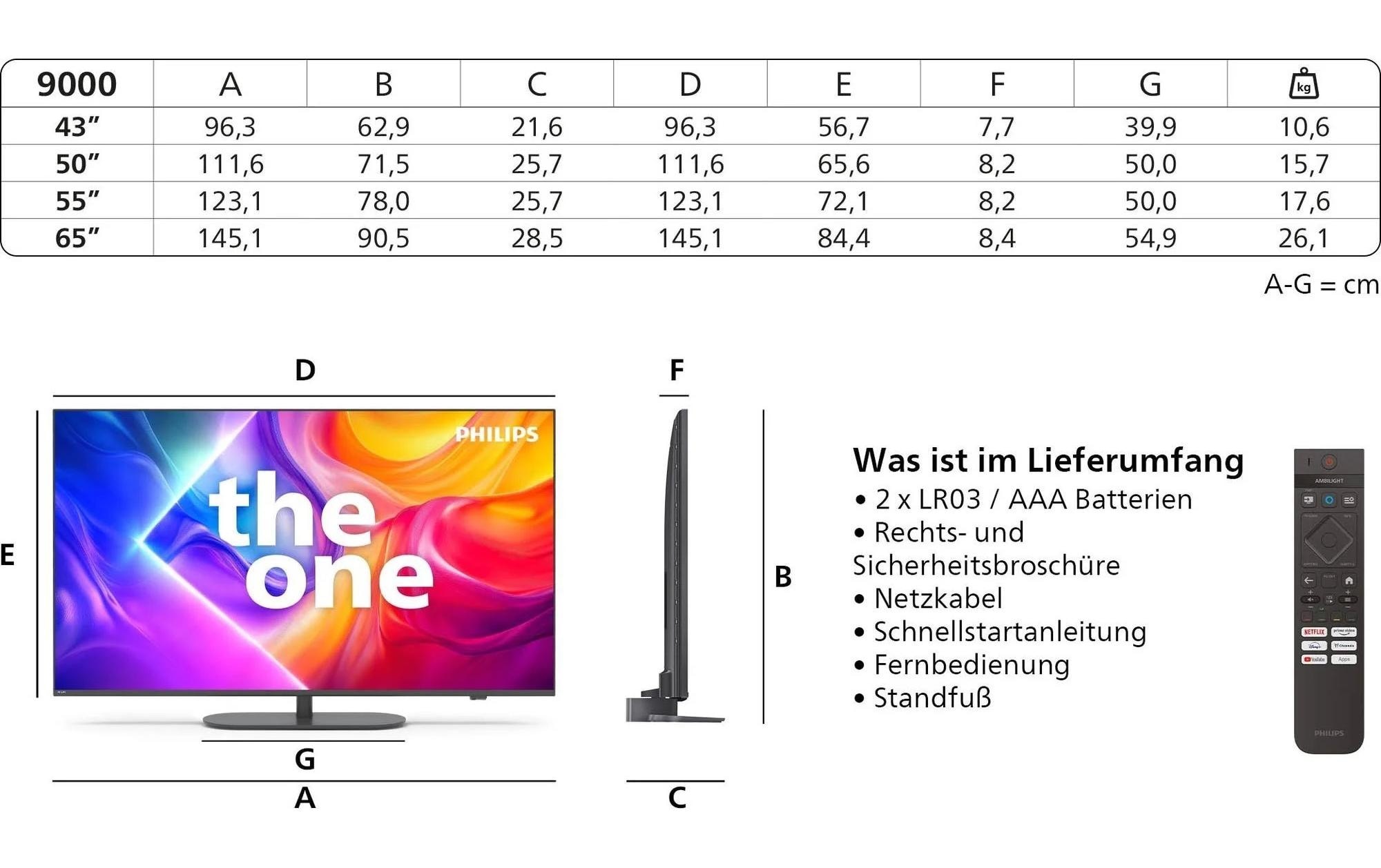 Philips QLED-Fernseher »65PUS9000/12 The One 65«, 4K Ultra HD