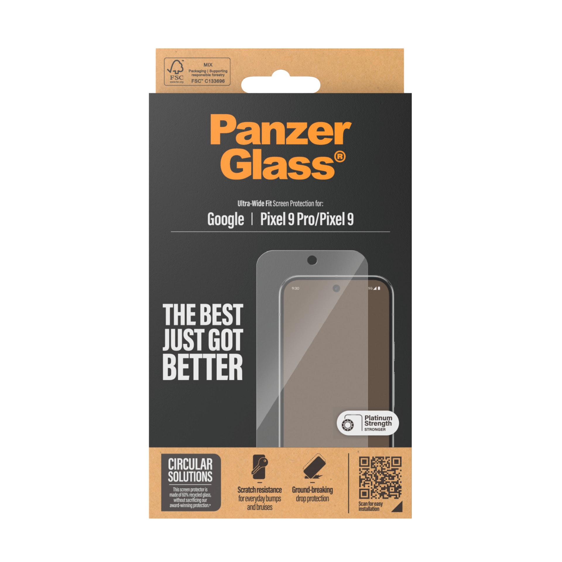 SAFE by PanzerGlass Displayschutzglas »Ultra-Wide Fit Screen Protection«, für Google Pixel 9-Google Pixel 9 Pro, Displayschutzfolie, Schutzfolie, Bildschirmschutz, kratz- & stossfest