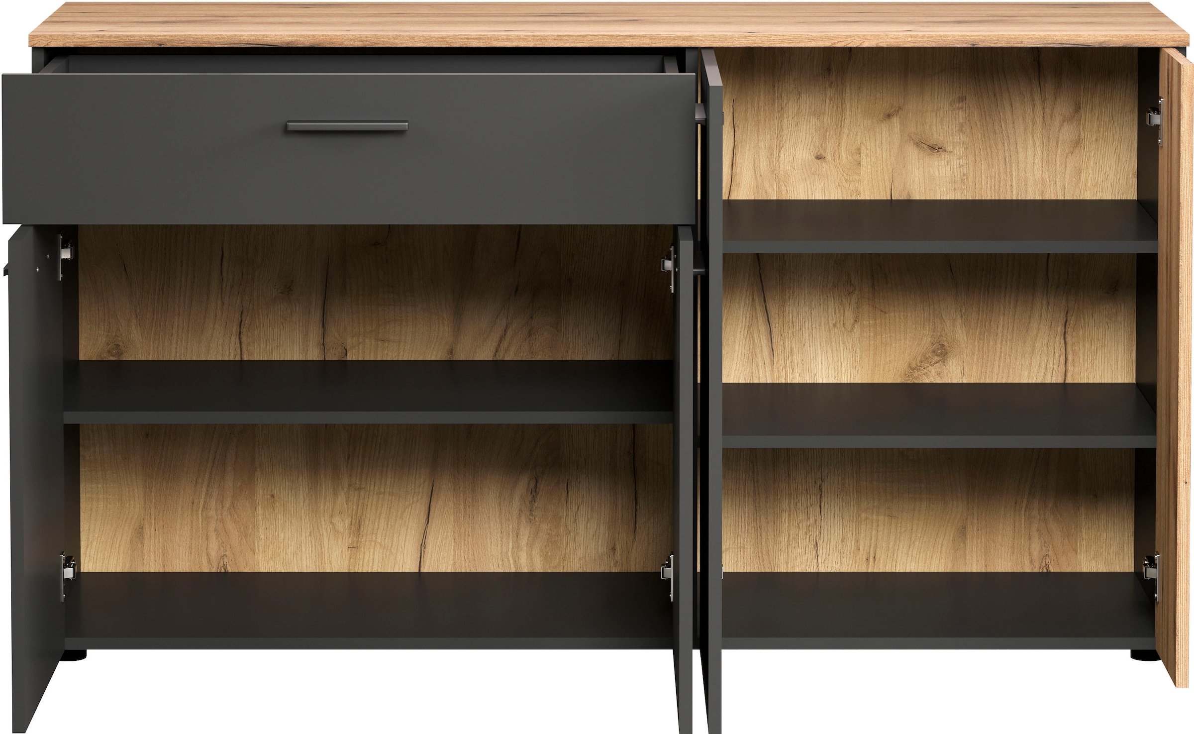 Home affaire Sideboard »Estepona« 1 Stk. tlg. Kommode, Akustikpaneel-Look; Breite 150 cm