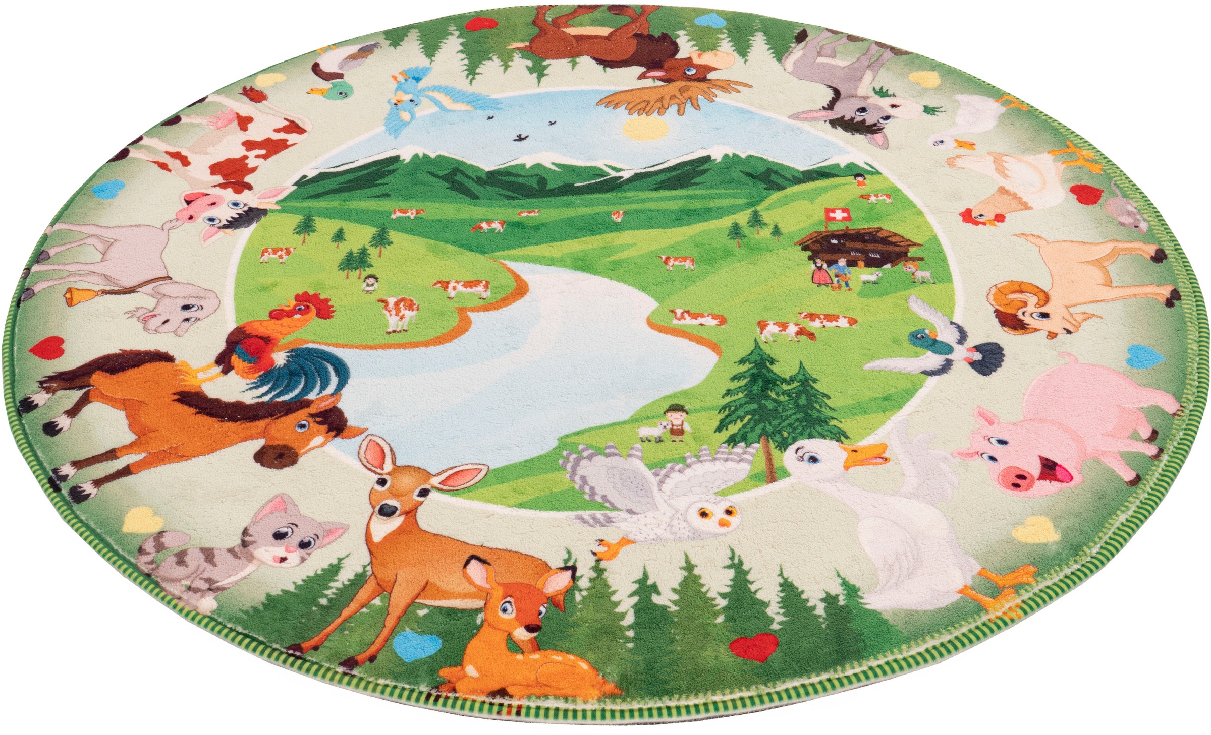 Image of Obsession Kinderteppich »My Juno 476«, rund, 10 mm Höhe, Spielteppich, Motiv Tiere, Kinderzimmer bei Ackermann Versand Schweiz