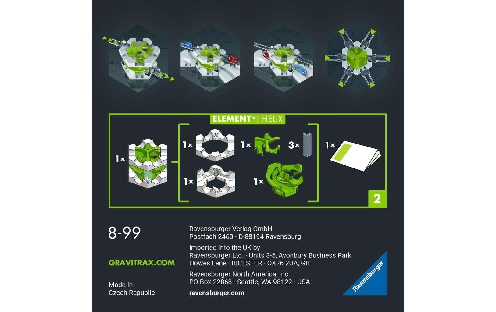 Ravensburger Kugelbahn »Zubehör GraviTrax Pro Element Helix«, (2 tlg.)