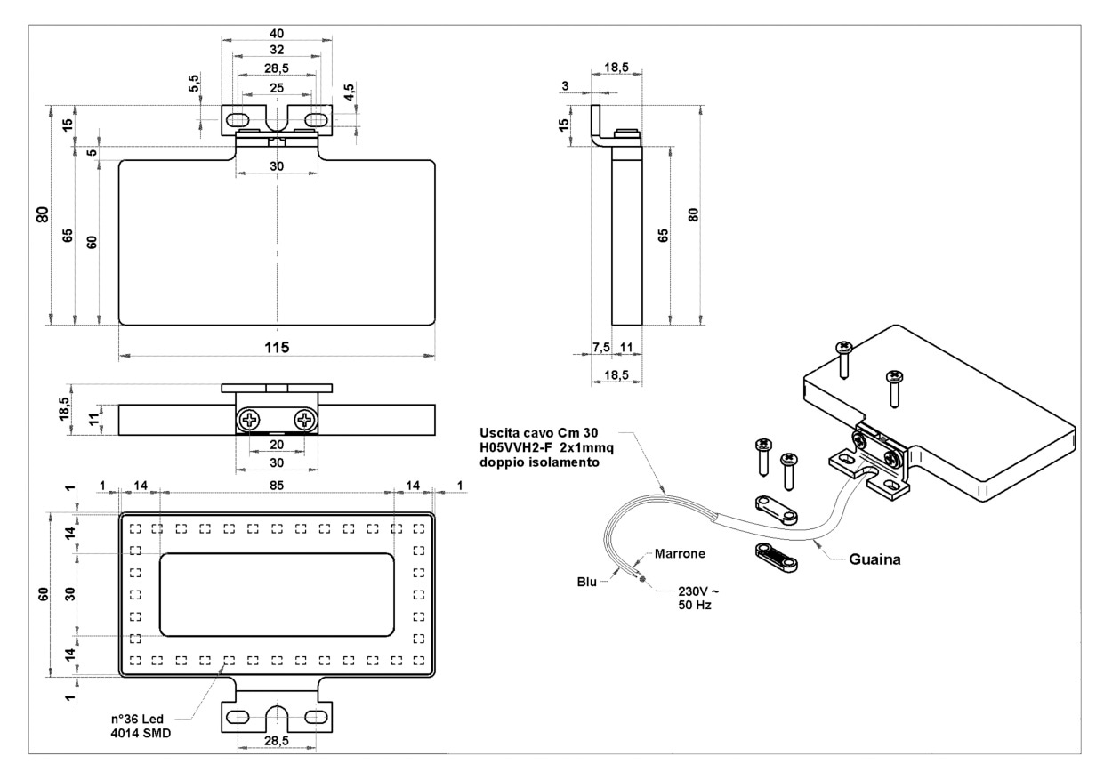 ADOB Luminaire en saillie »Spiegelleuchte« 11,5 cm