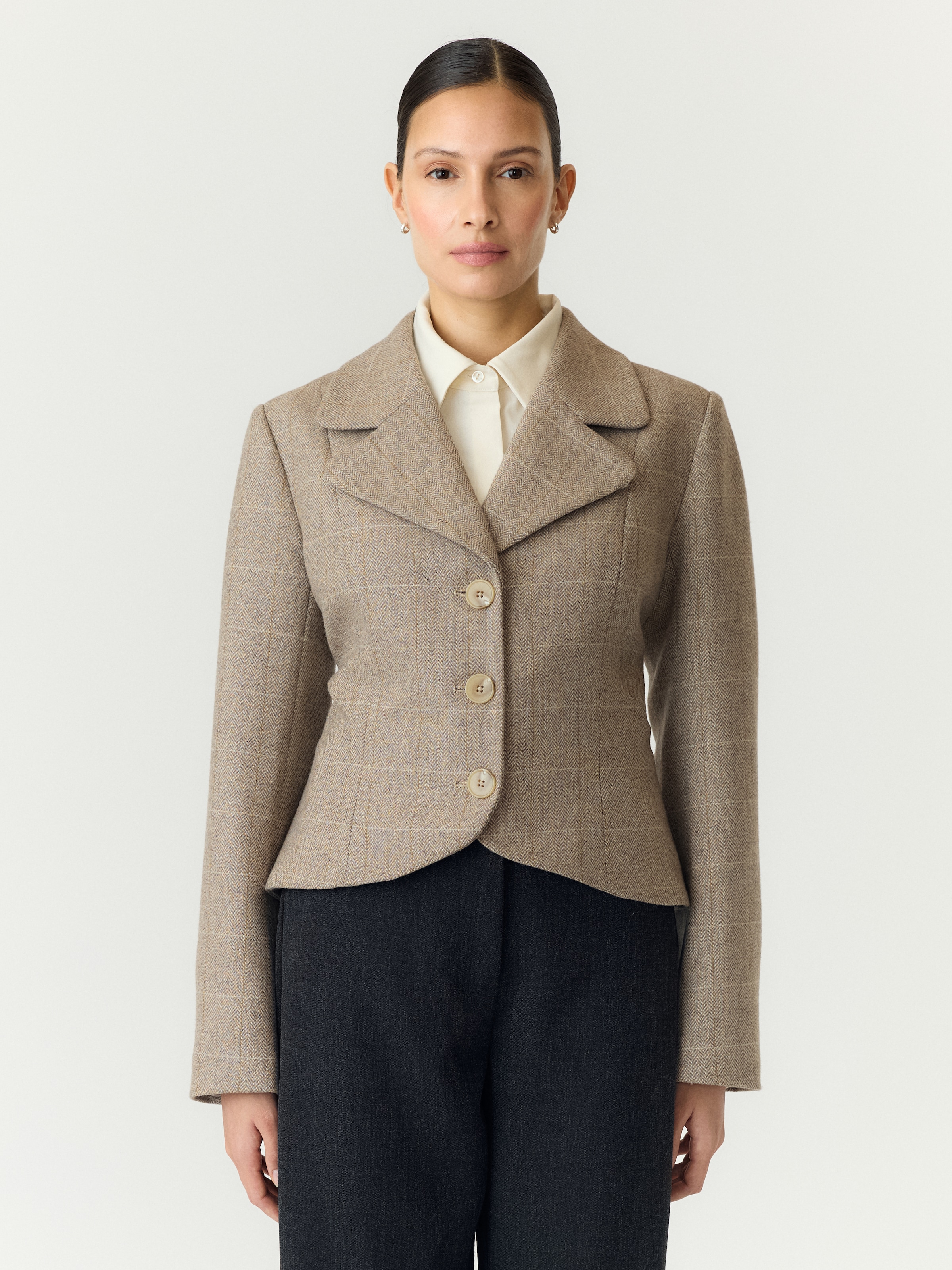 Image of Y.A.S Kurzjacke "YASTHELA LS WOOL BLEND SHORT JACKET NOOS" Materialmix mit Wolle