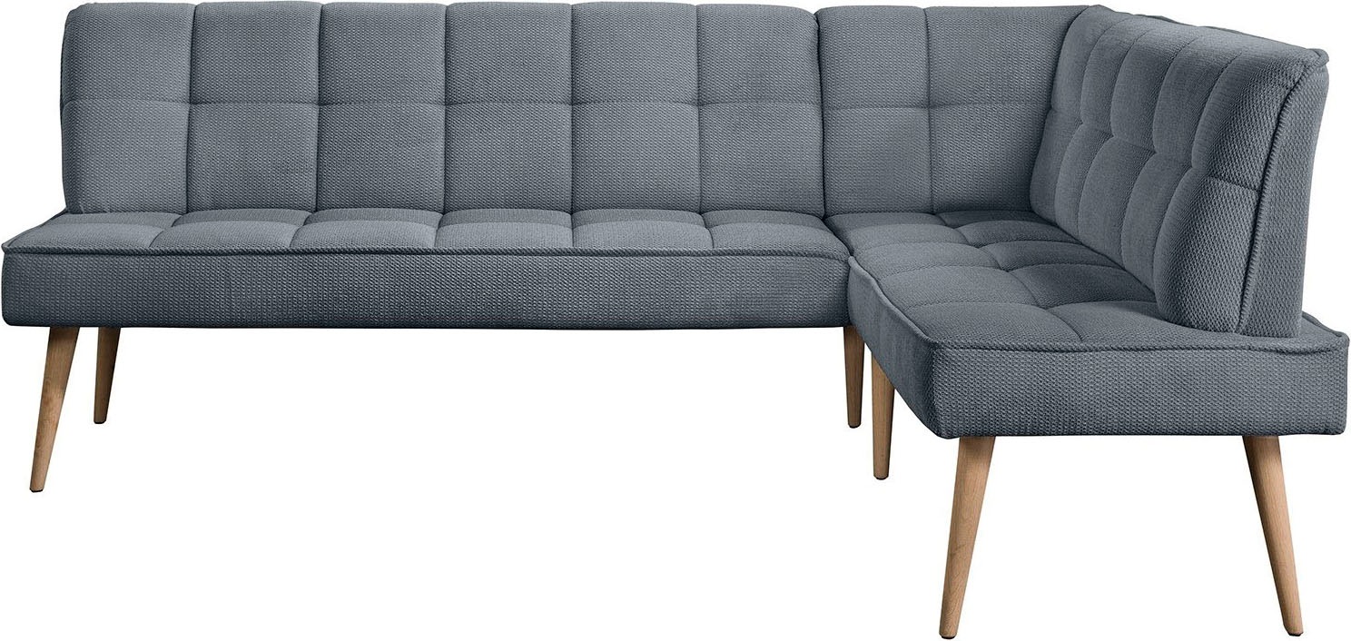 exxpo - sofa fashion Banc d'angle »Latte« moderne Sitz- und Rückensteppung, bequem und elegant, hoher Holzfuss