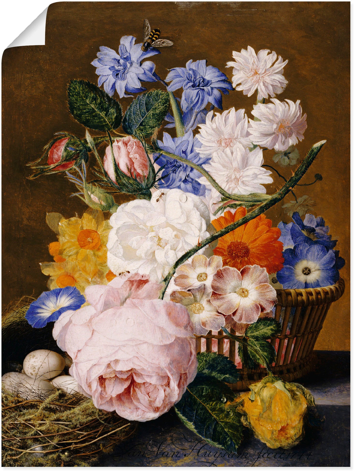 Image of Artland Wandbild »Rosen Winden Osterglocken Astern«, Arrangements, (1 St.), in vielen Grössen & Produktarten -Leinwandbild, Poster, Wandaufkleber / Wandtattoo auch für Badezimmer geeignet bei Ackermann Versand Schweiz