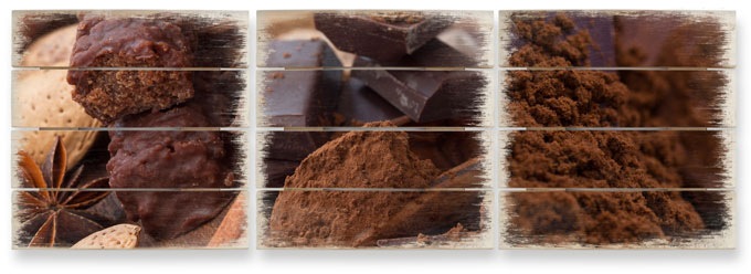 Image of Wall-Art Mehrteilige Bilder »Holzbilder dunkle Schokolade«, (Set, 3 St.) bei Ackermann Versand Schweiz