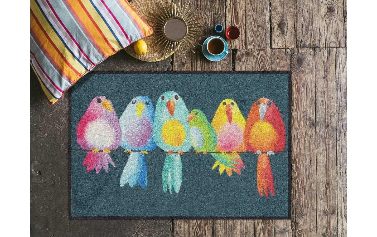 Salonloewe Fussmatte »Rainbow Birds Fussmatte« quadratisch