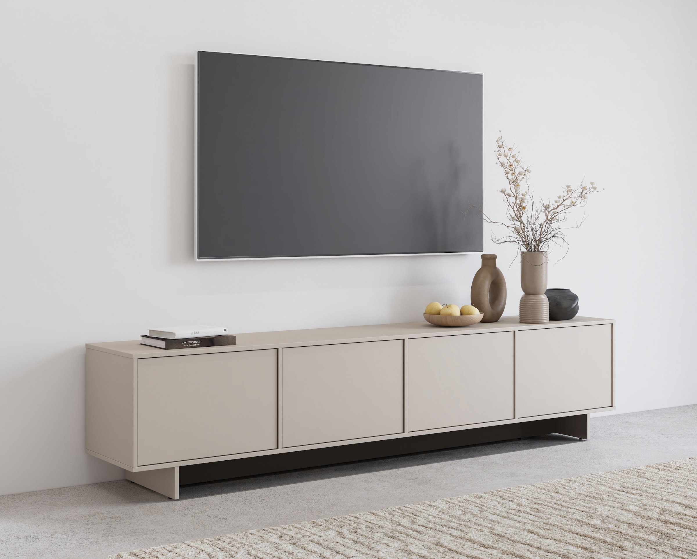 GOODproduct Table basse »Tatami, Modernes griffloses TV-Board, Breit 220,50cm, TV-Schrank« meuble TV, meuble TV avec beaucoup de rangement, fonction push-to-open