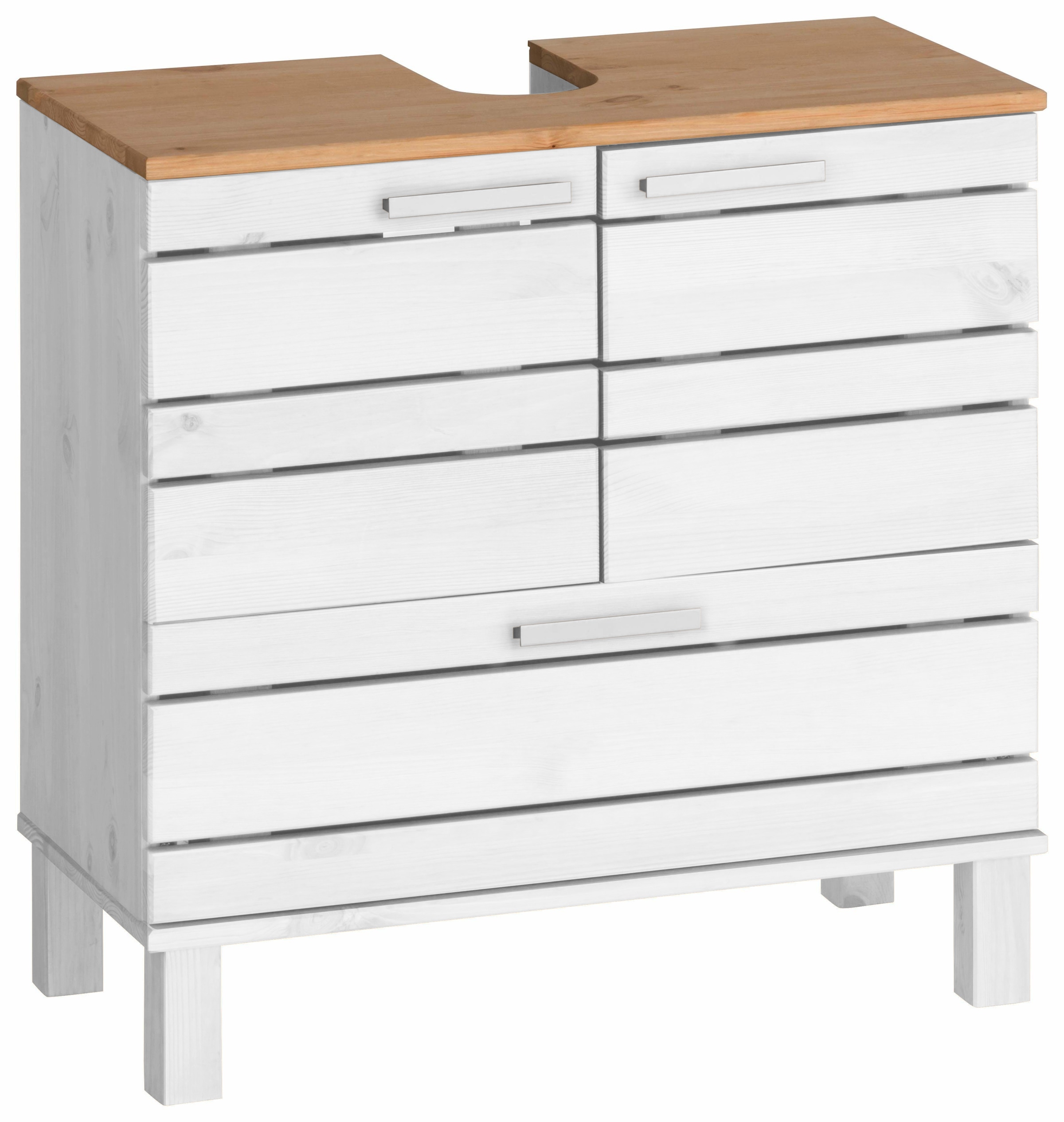 Image of Home affaire Waschbeckenunterschrank "JOSIE" Breite 60, aus Massivholz, Metallgriffe, 1 Schublade & 2 Türen