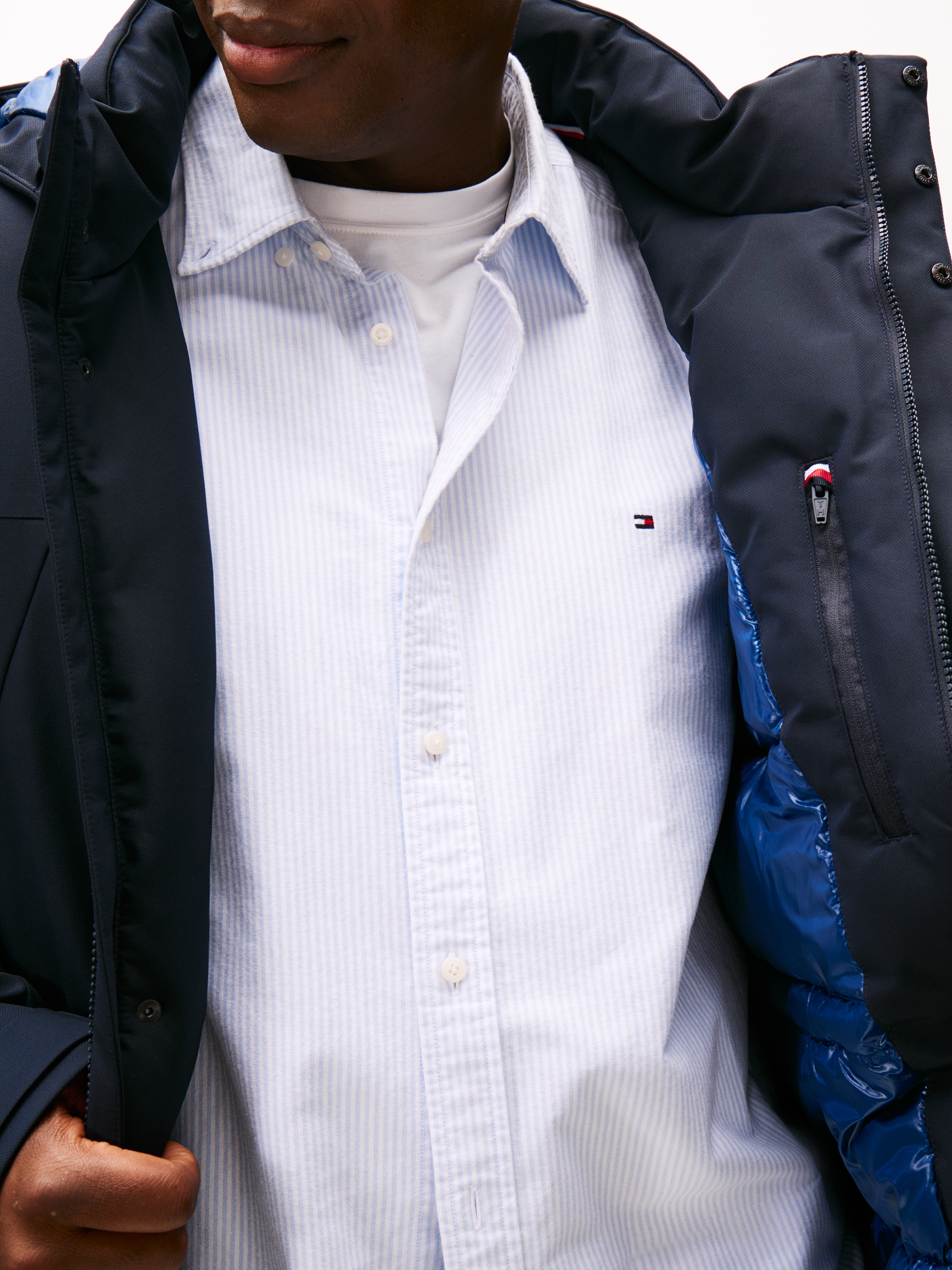 Tommy Hilfiger Big & Tall Funktionsmantel »HOODED PARKA«, Grosse Grössen Tech Winterparka Jacke Wasserabweisend abnehmbare Kapuze
