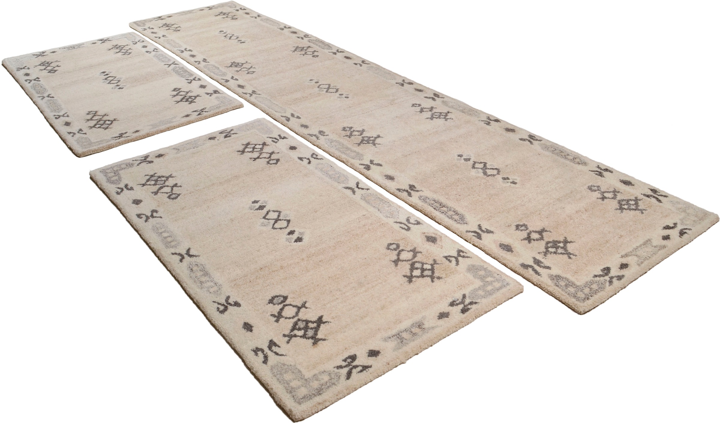 Image of THEKO Bettumrandung »Royal Berber«, (3 tlg.), Bettvorleger, Läufer-Set für das Schlafzimmer, Berber Optik, reine Wolle bei Ackermann Versand Schweiz