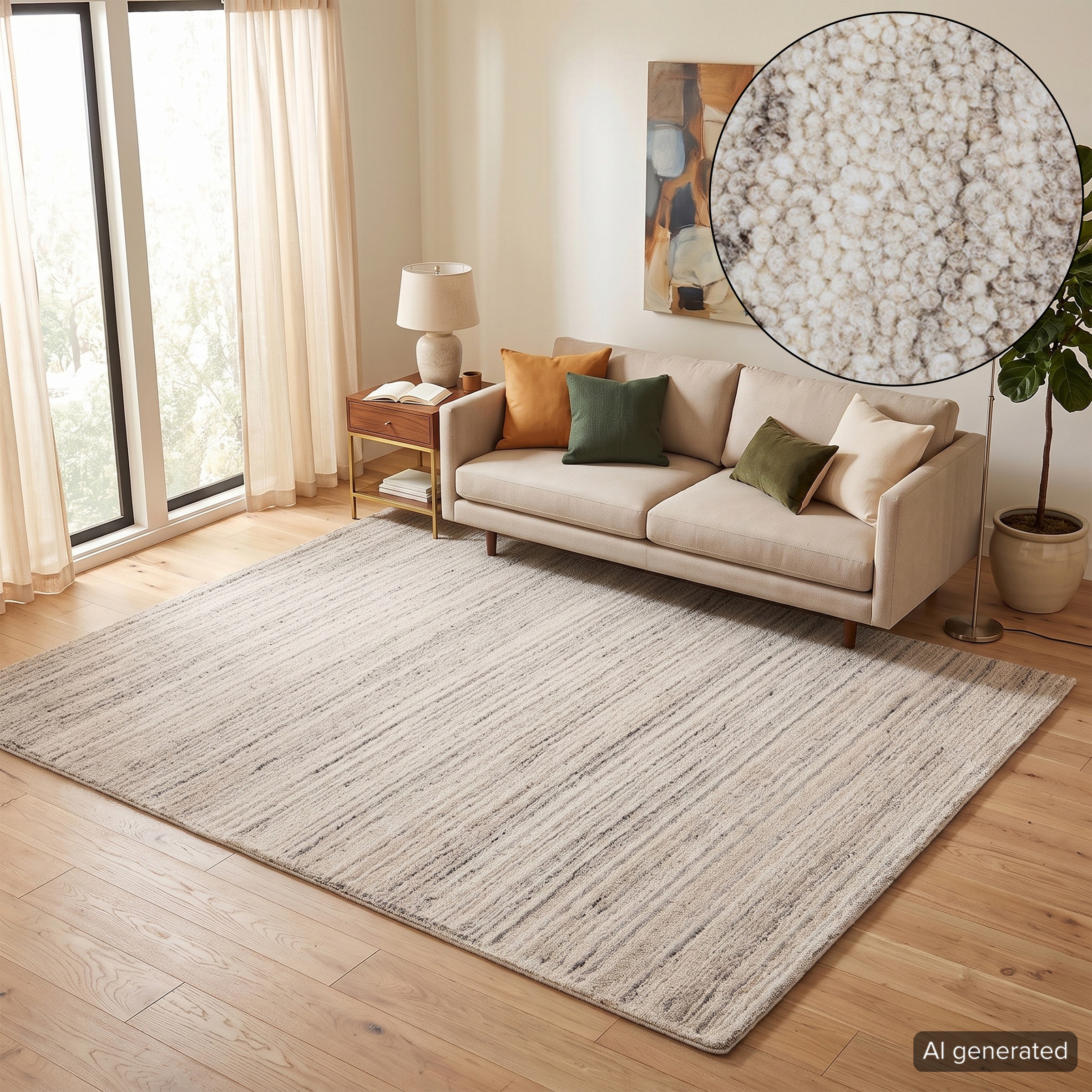 Image of THEKO Wollteppich "Janne, Berber Teppich, Wolle, meliert, handgearbeitet" rechteckig 20 mm Höhe handgetuftet, Wohnzimmer, Schlafzimmer, Esszimmer