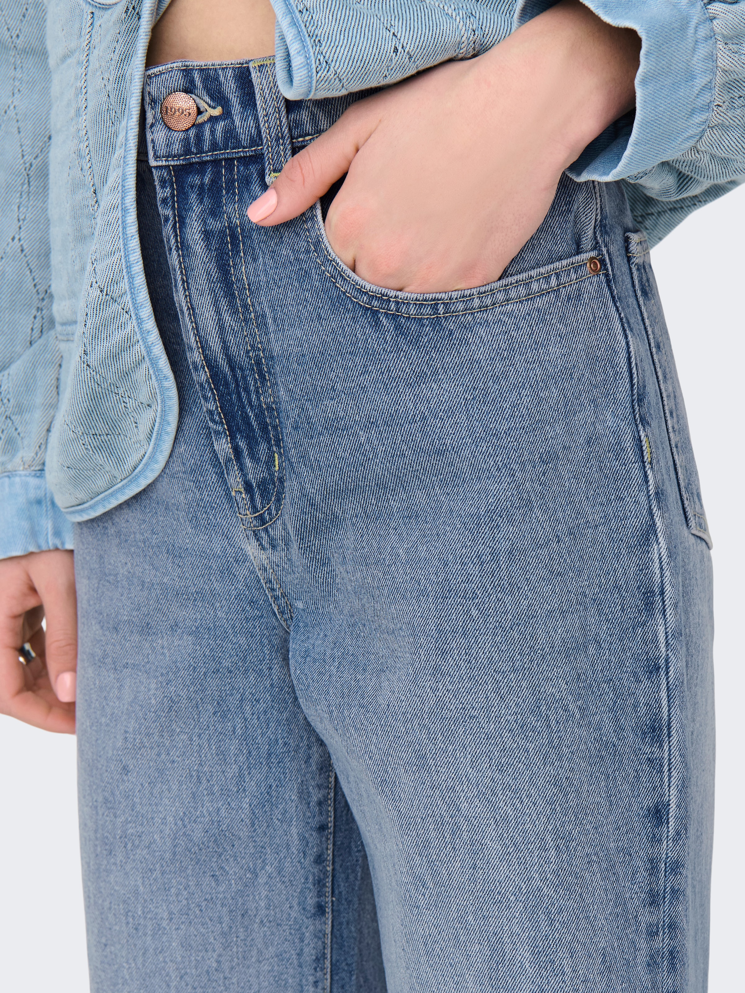 ONLY Jeans taille haute »ONLHOPE HW WIDE DNM REA345 NOOS« Baumwolle
