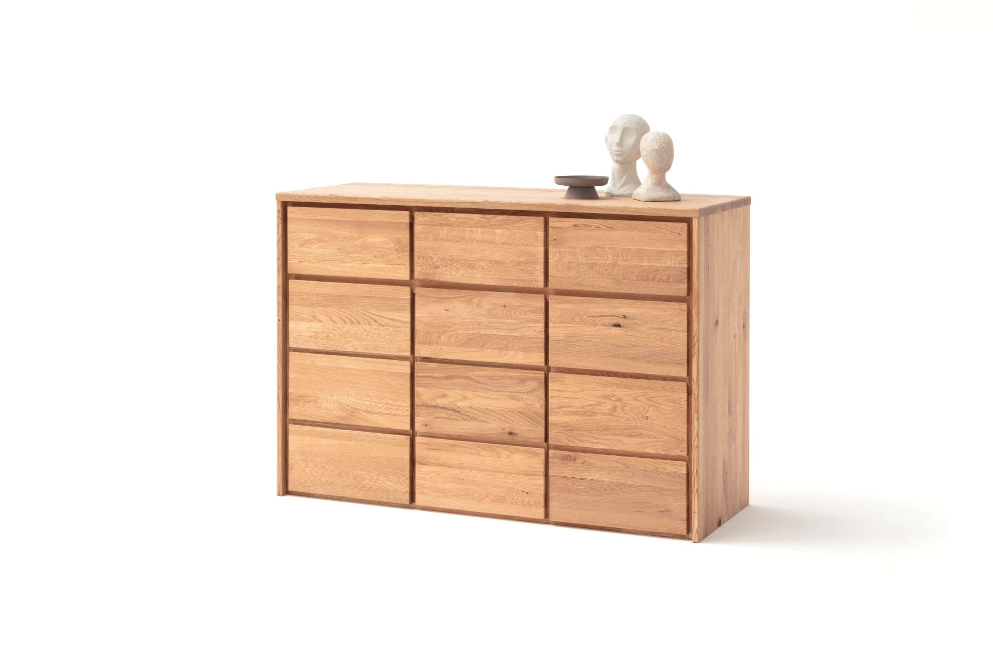 Home affaire Commode à tiroirs »Zetra Schubladenschrank, 3x Schublade/3x Tür mit Soft-Close-Function« Monté prêt à l'emploi, chêne massif, largeur 130 cm