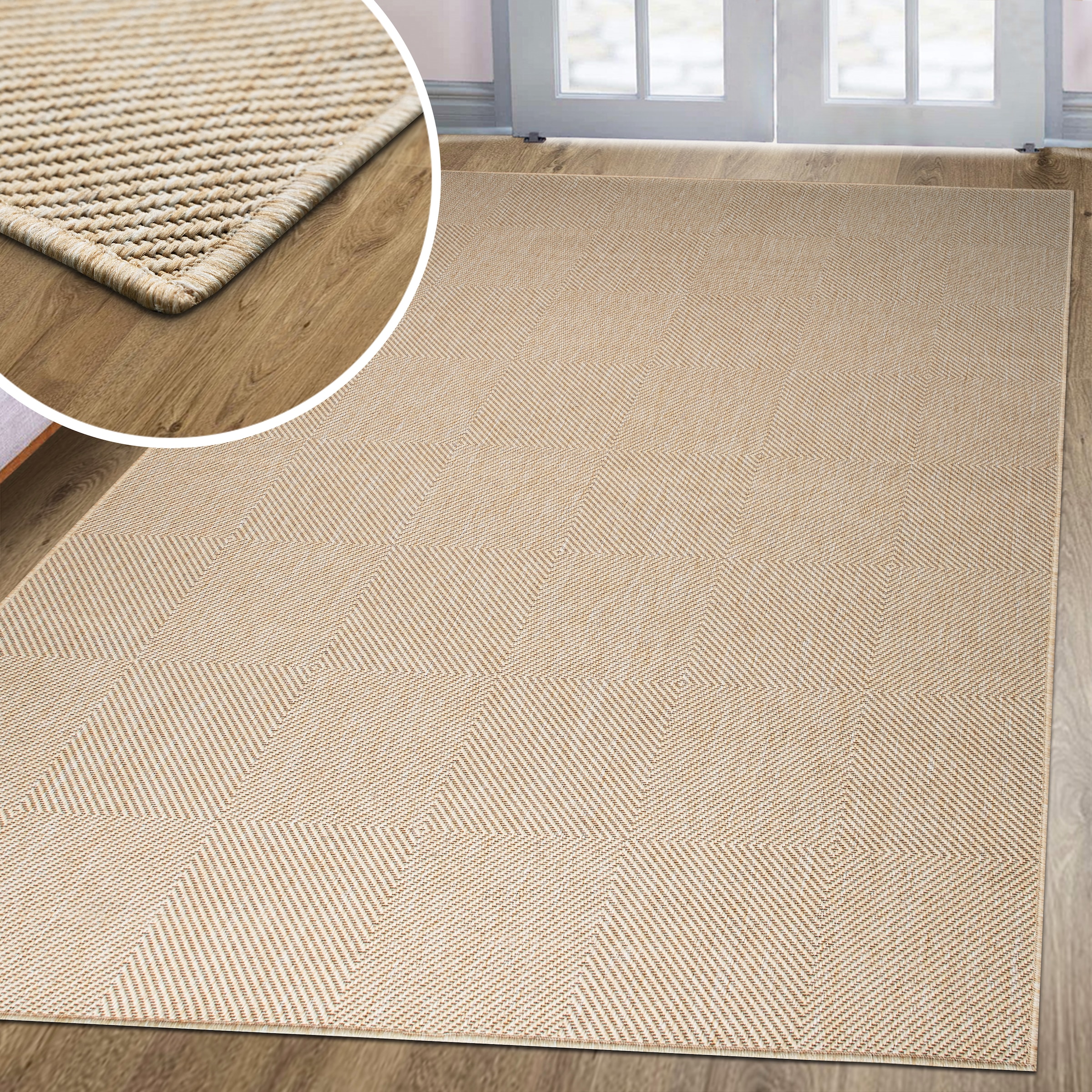 GOODproduct Teppich »Anna, auch als Läufer erhältlich« rechteckig 3 mm Höhe In- und Outdoor geeignet, Sisal-Optik, Wetterfest & UV-beständig
