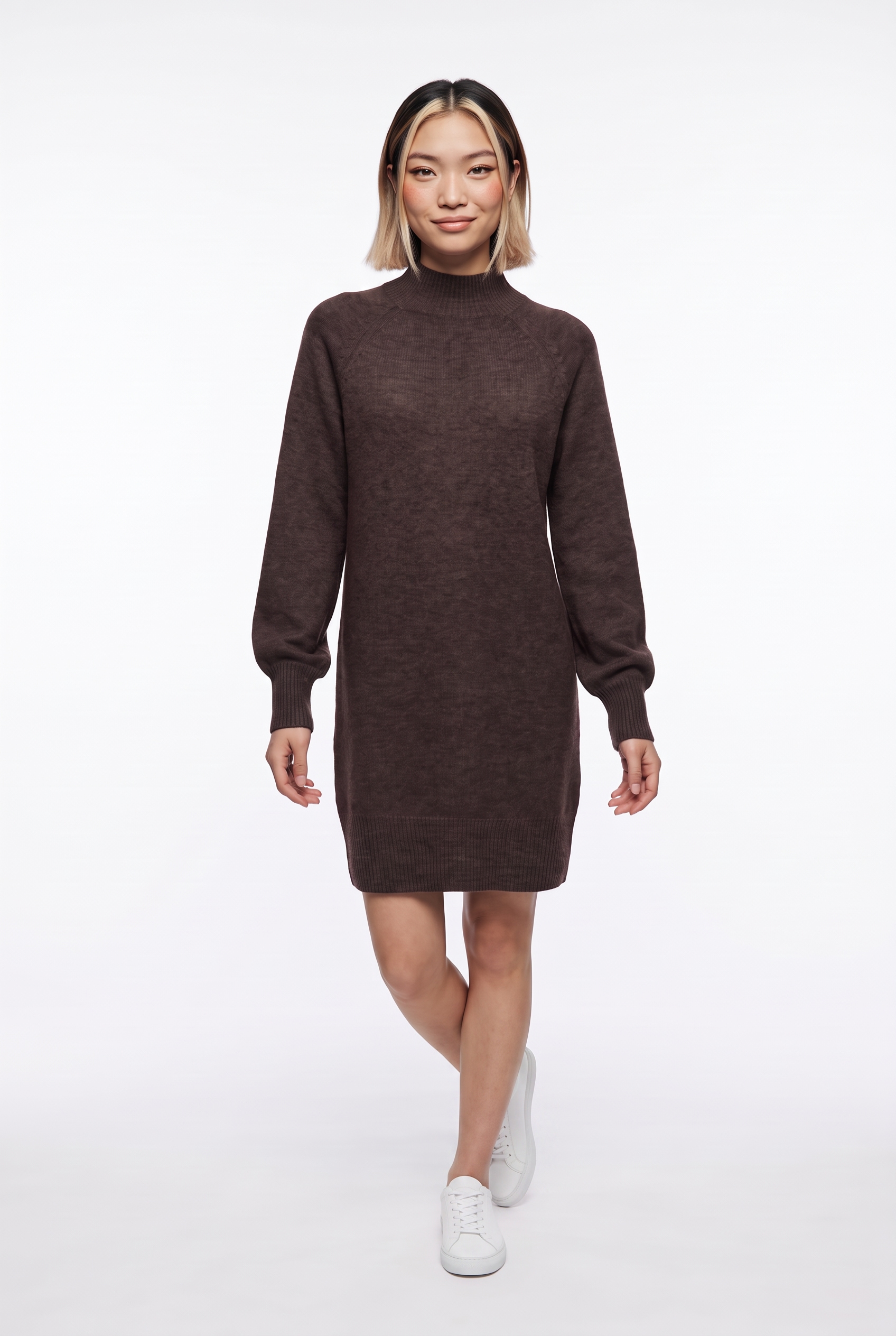 Image of ONLY Strickkleid "ONLOLIVIA LS HIGH NECK DRESS CC KNT" Materialmix, regular fit