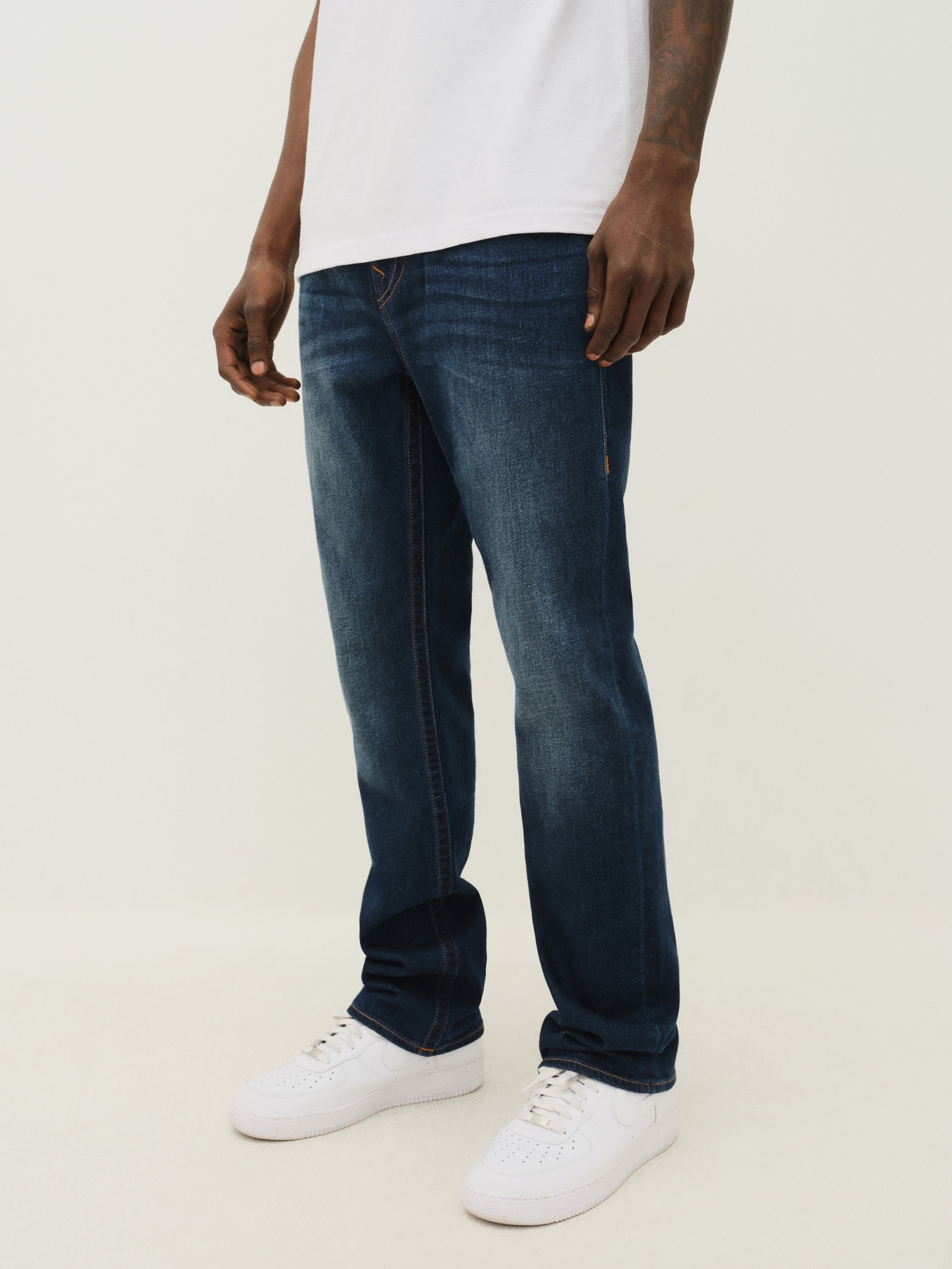 True Religion Jeans droit »RICKY SN FLAP« mélange coton, coupe droite