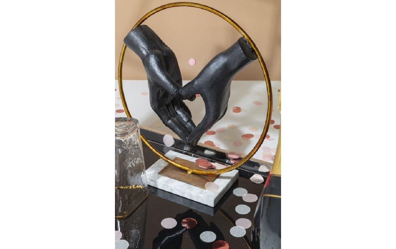 Kare Design Dekofigur »Elements Heart Hand, Polyresin, Marmor«