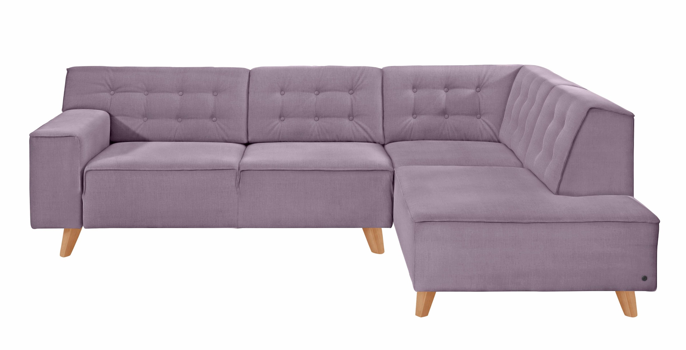 Ecksofa »NORDIC CHIC«, mit Ottomane, wahlweise mit Sitzvorzug, Füsse Buche natur